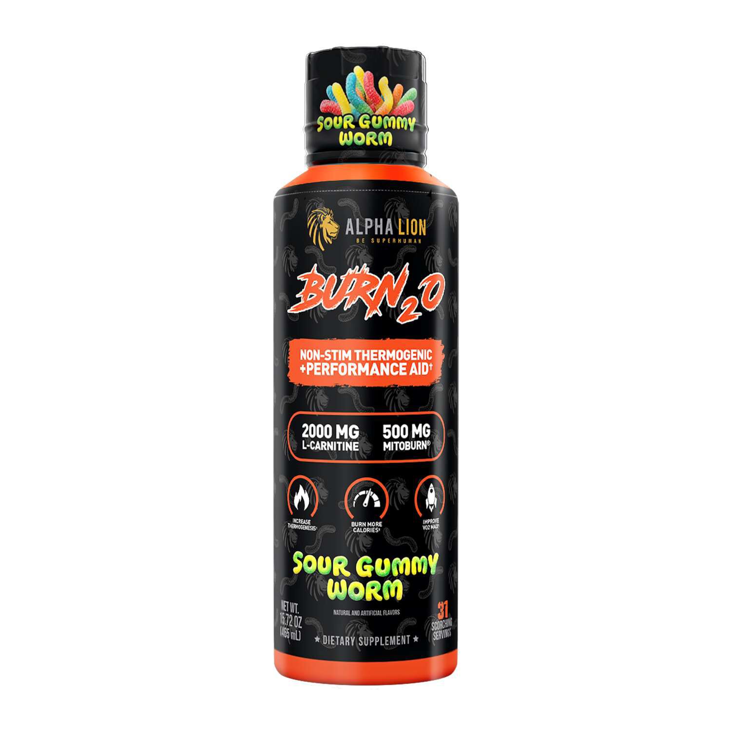 Burn2o Sour Gummy Worm - 15 fl oz. (31 Servings) Sour Gummy Worm | GNC