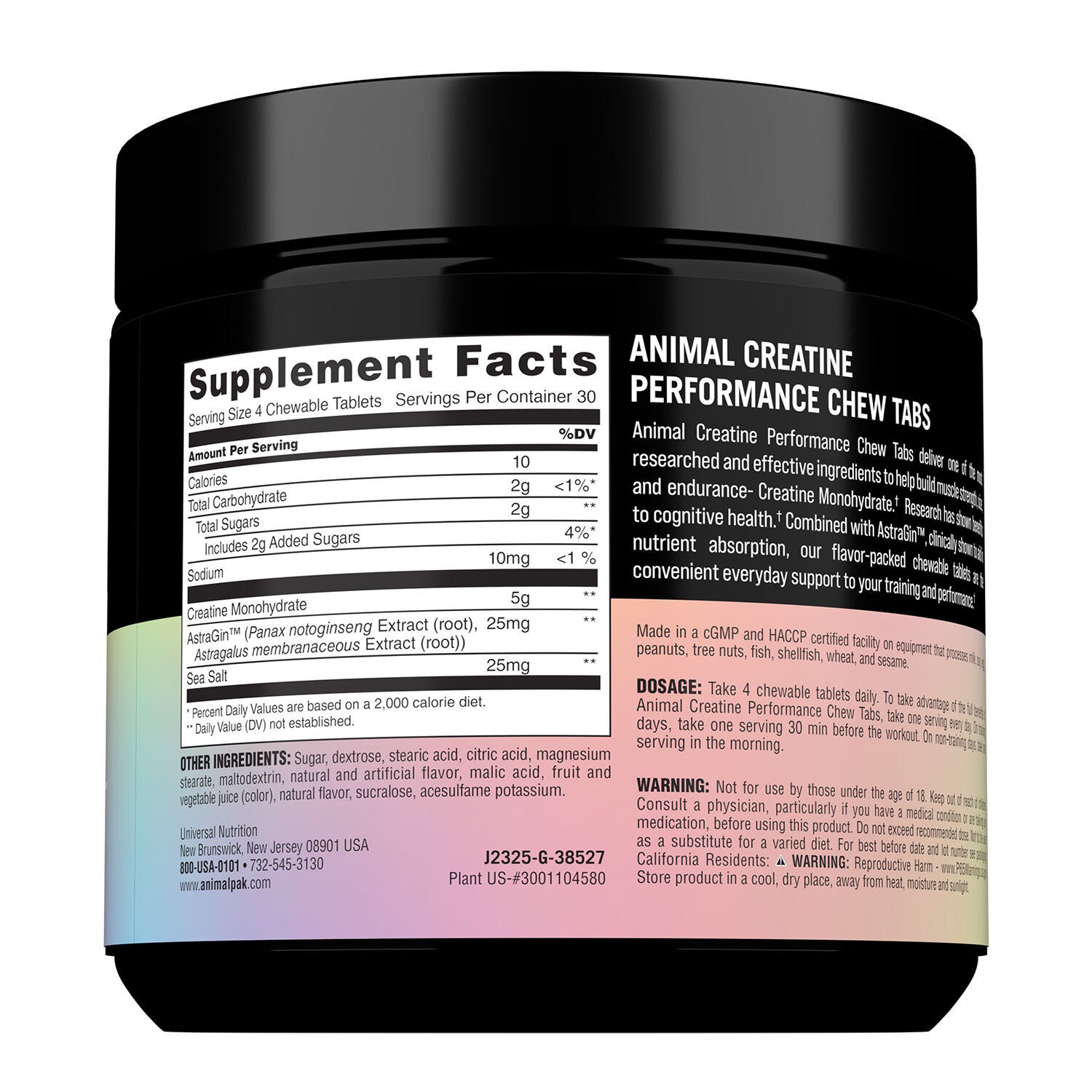 Animal Creatine Chews - Smarties&reg; Edition - 120 Chewable Tablets (30 Servings)