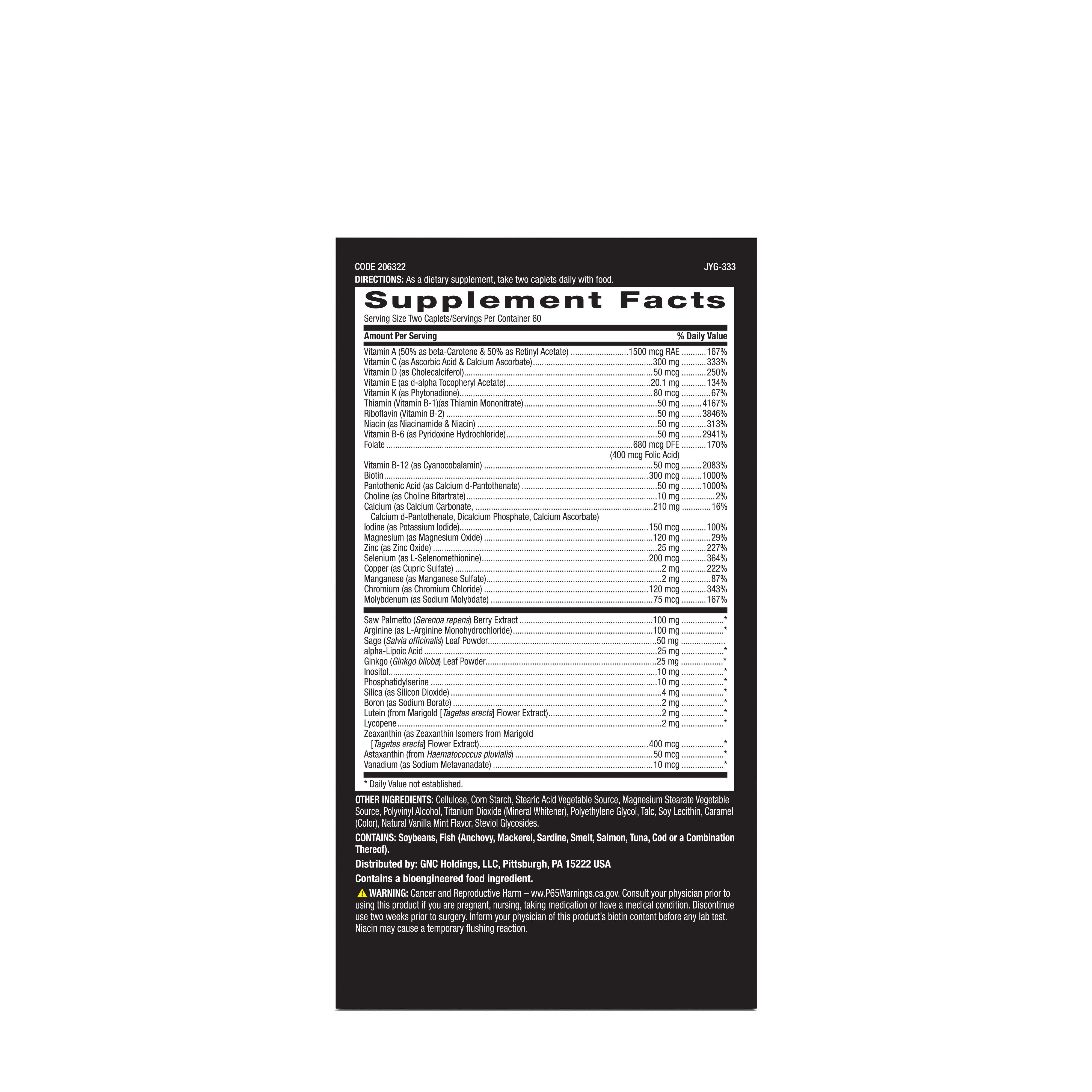 GNC Mega Men® 50 Plus Multivitamin 120 Caplets (60 Servings) GNC