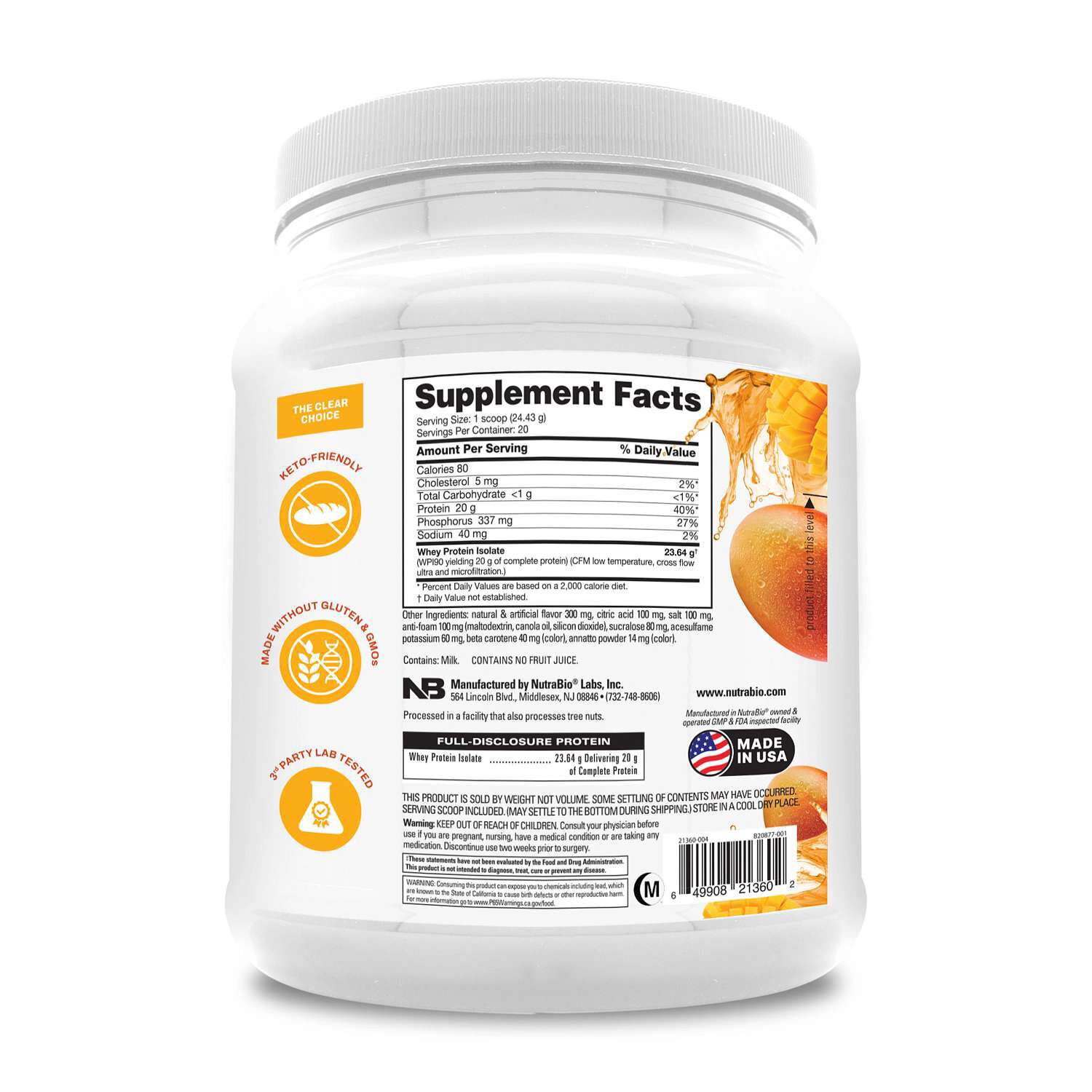 Clear Whey Protein Isolate - Mango Mist (20 Servings)  | GNC