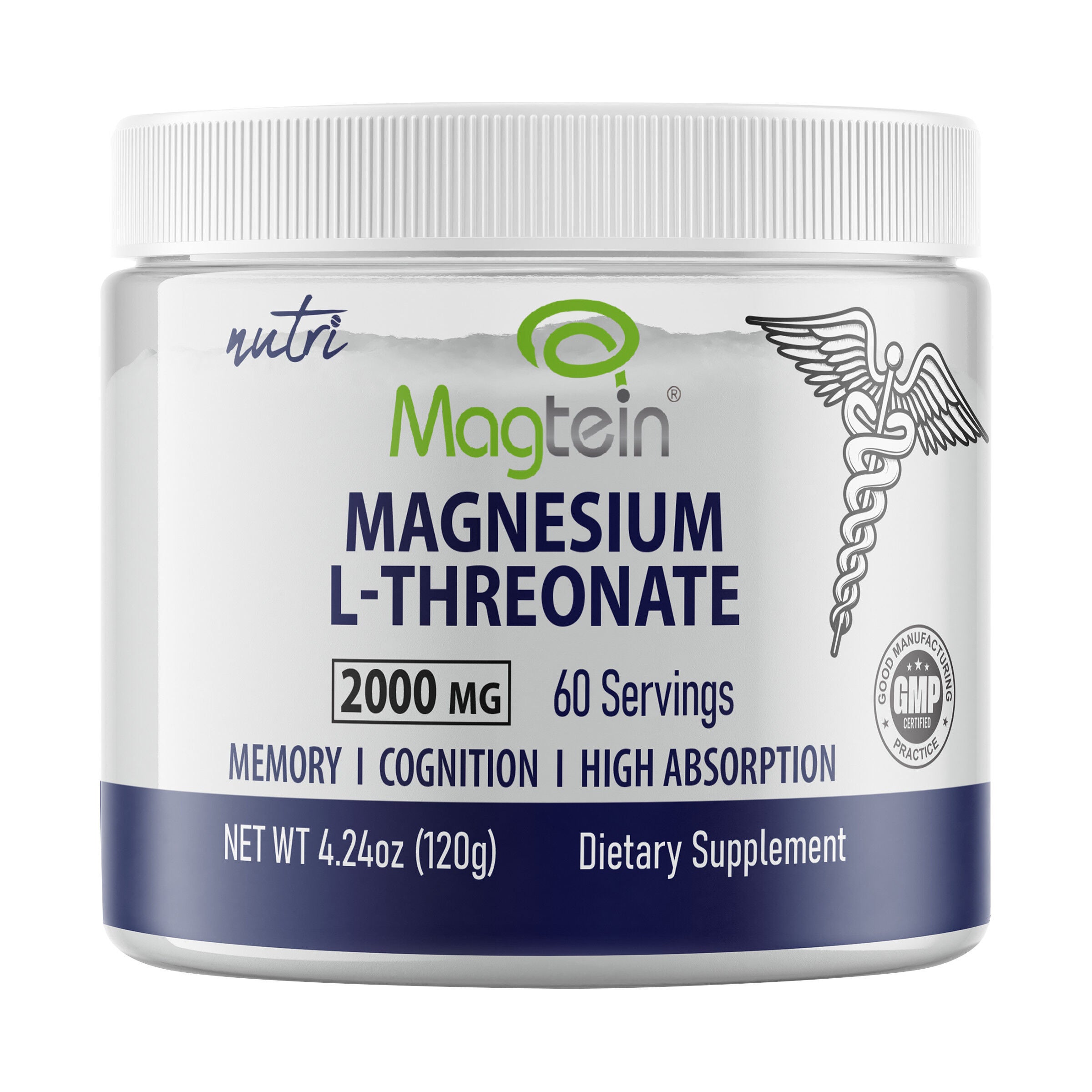 Magnesium L-Threonate 2000mg - Unflavored (60 Servings)  | GNC