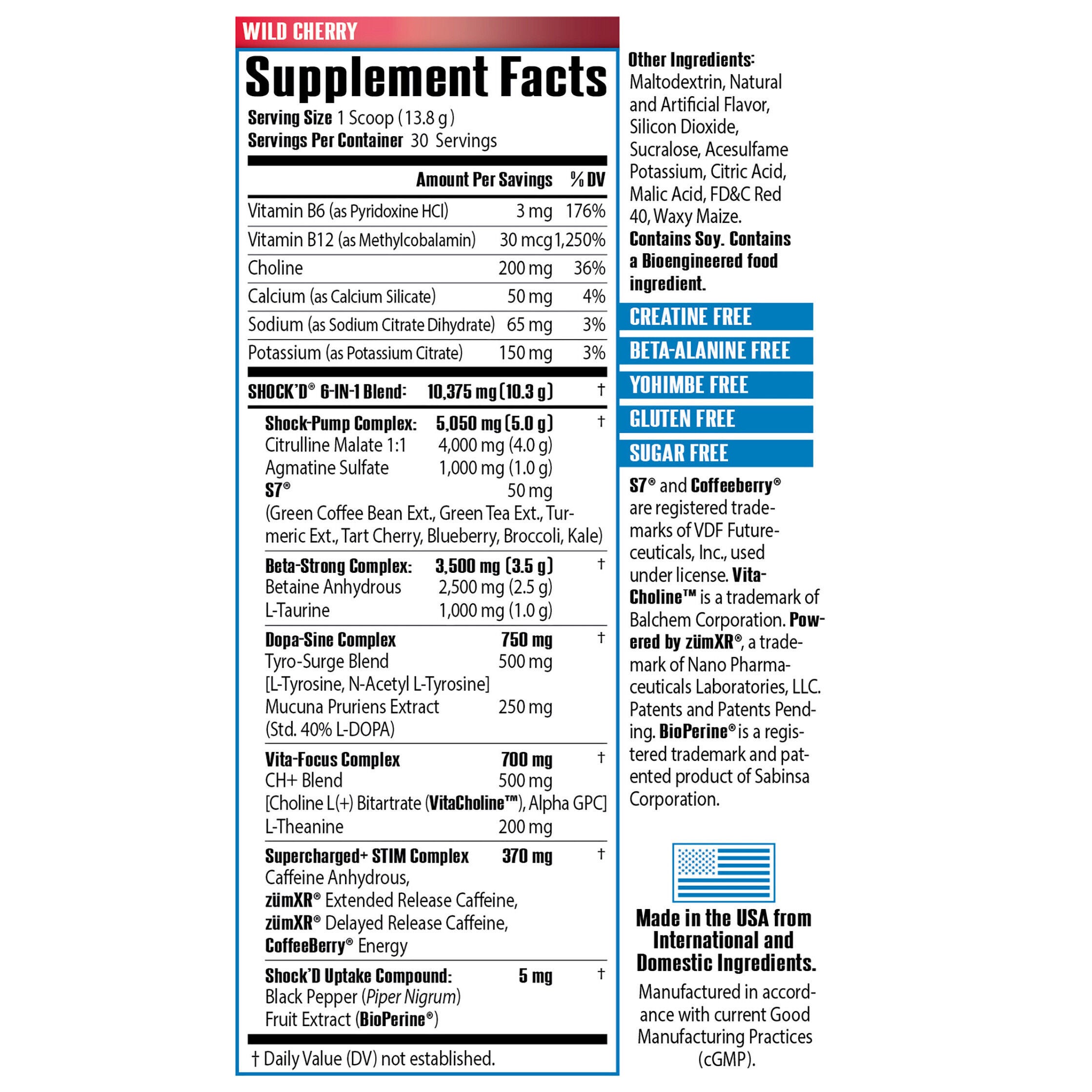 Shock'D Yoked - Wild Cherry (30 Servings) Wild Cherry | GNC
