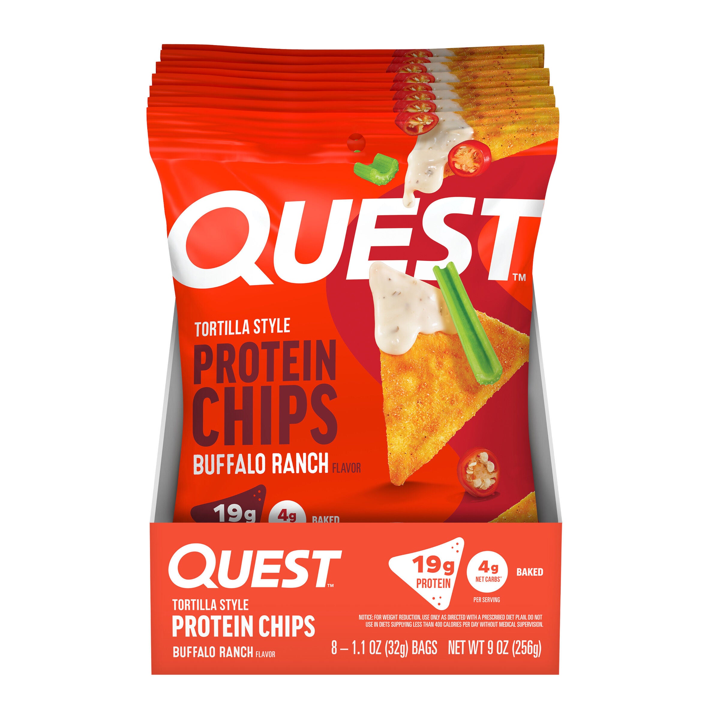 Quest® - Tortilla Style Protein Chips - Buffalo Ranch (8 Bags) | GNC