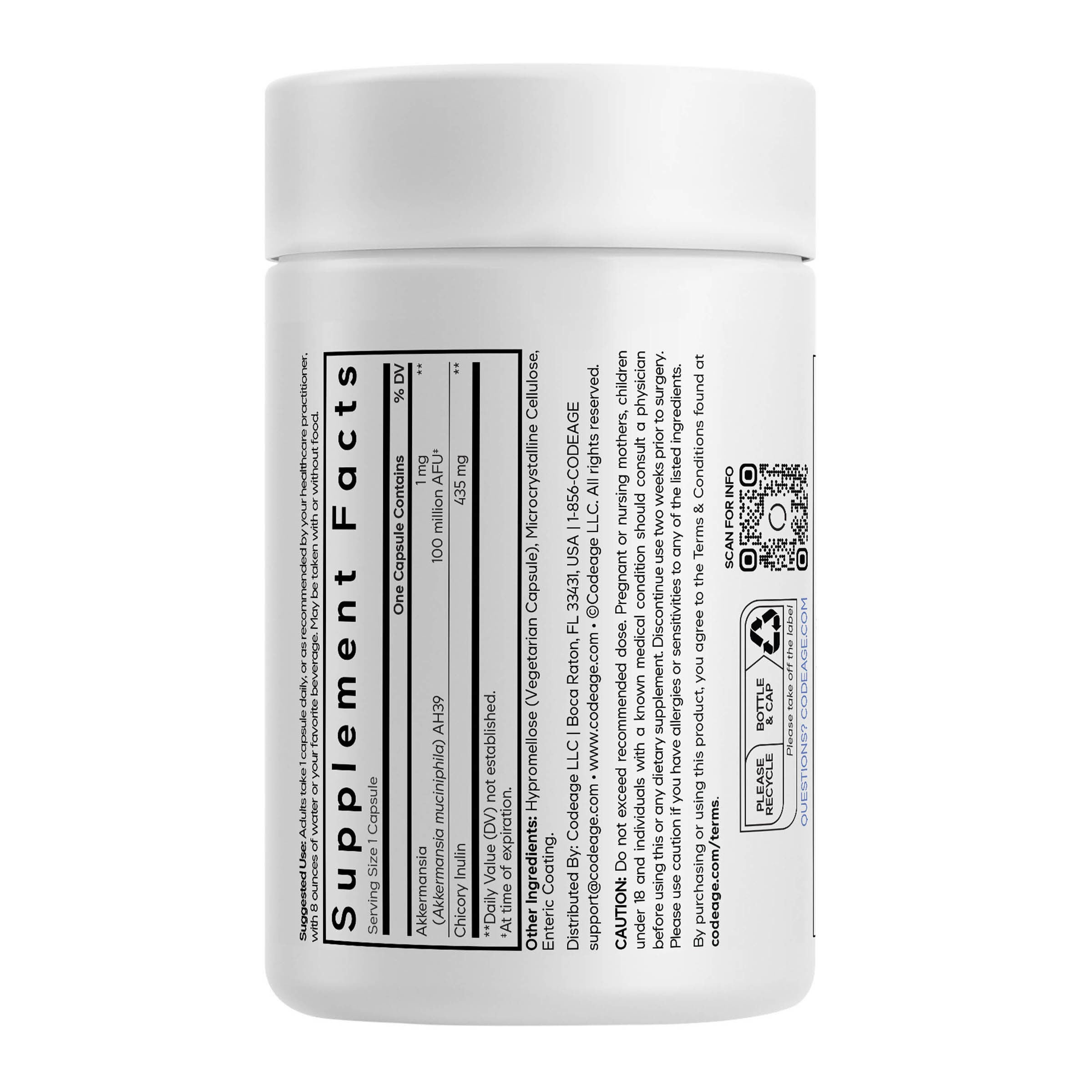 Akkermansia Probiotic - Prebiotic - 30 Vegtable Capsules (30 Servings)  | GNC