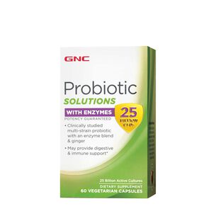 Probiotic Solutions with Enzymes 25 billion CFUs - 60 Capsules &#40;60 Servings&#41;  | GNC