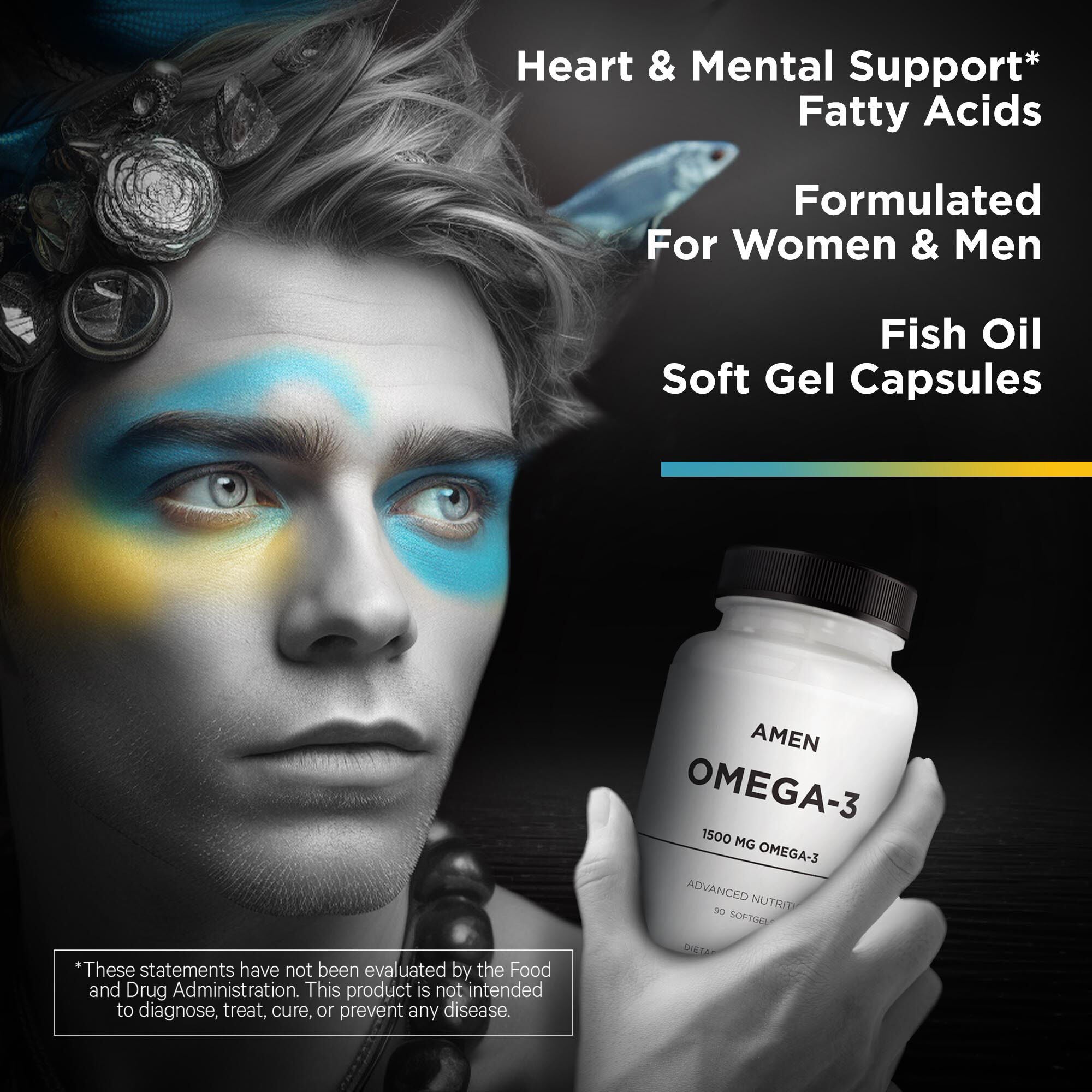 AMEN - Omega-3 1500mg - 90 Softgels (45 Servings)
