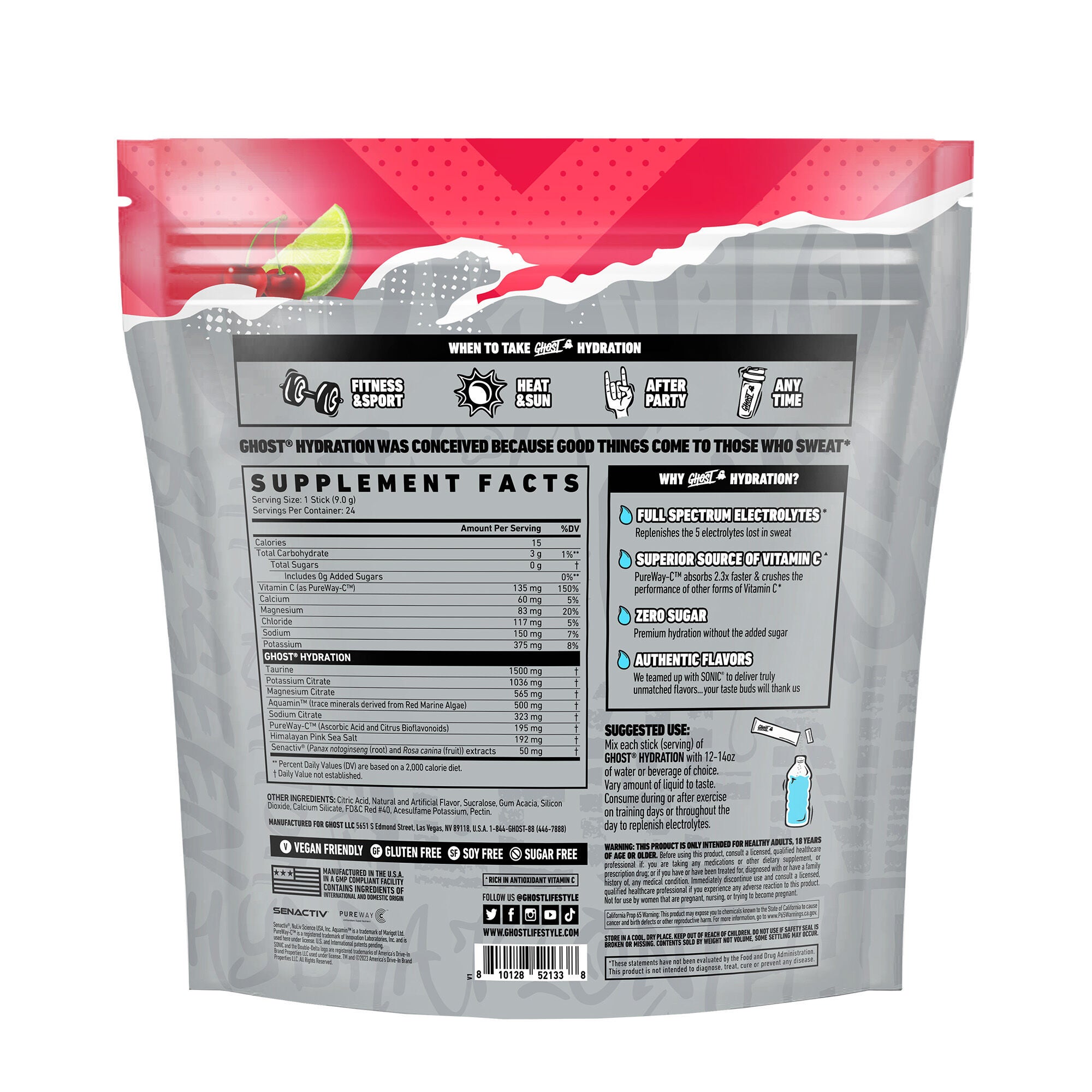 Hydration Sticks - Cherry Limeade (24 Stick Packs) Cherry Limeade | GNC