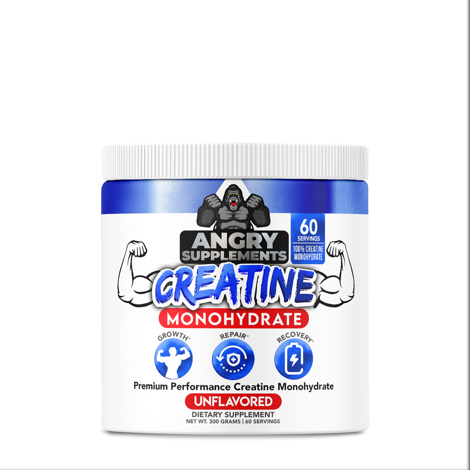 Angry Supplements Creatine Monohydrate - Unflavored (60 Servings)