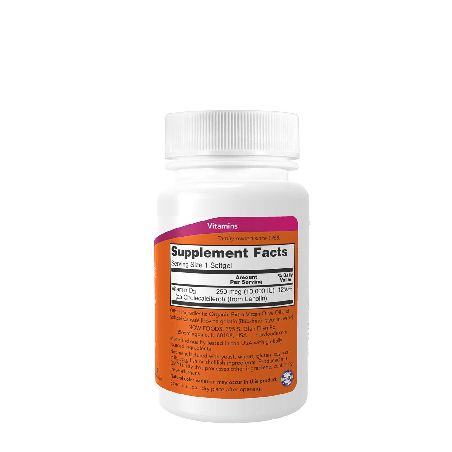 Now Vitamin D-3 10,000 IU Softgels