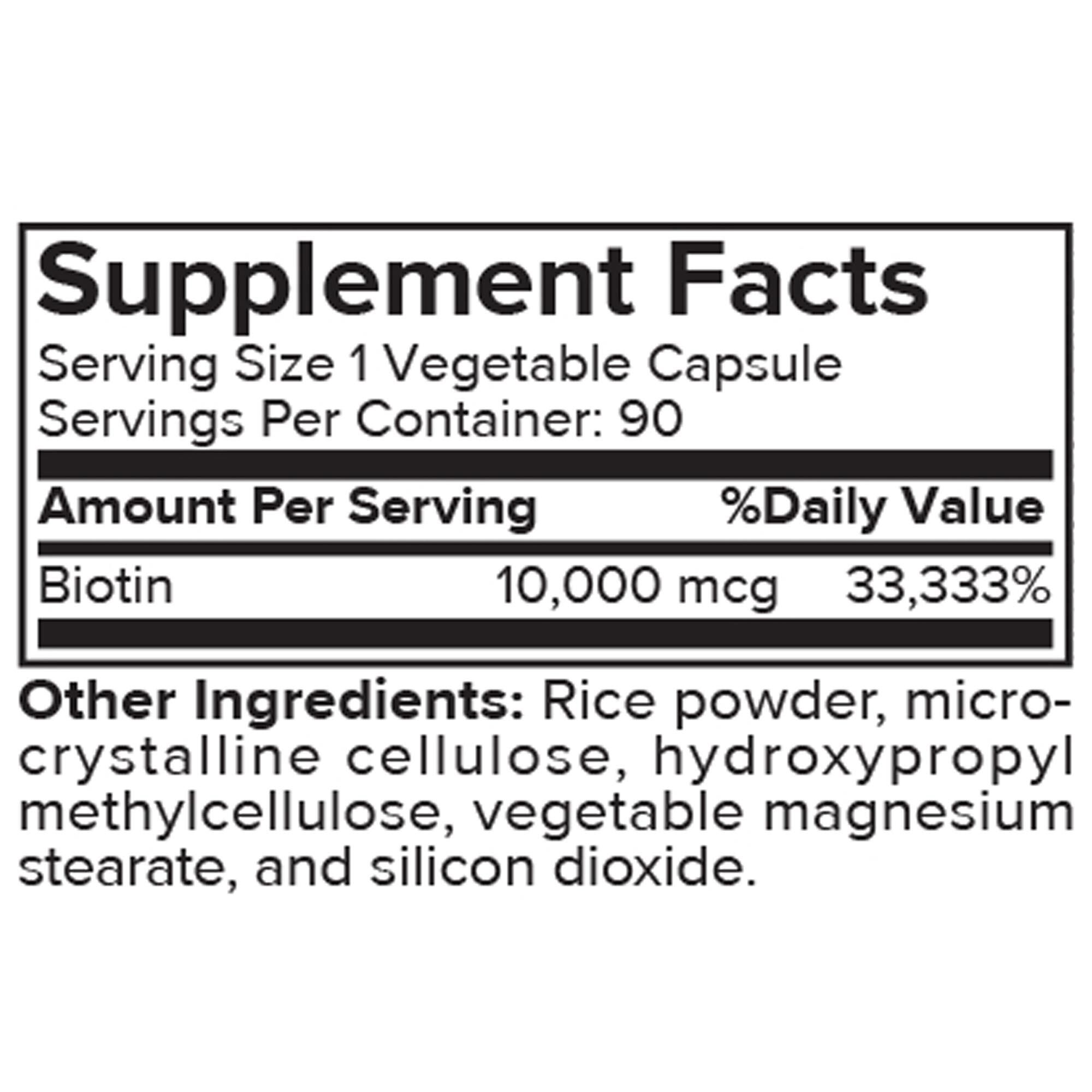 Biotin Vitamin - 90 Capsules (90 Servings)