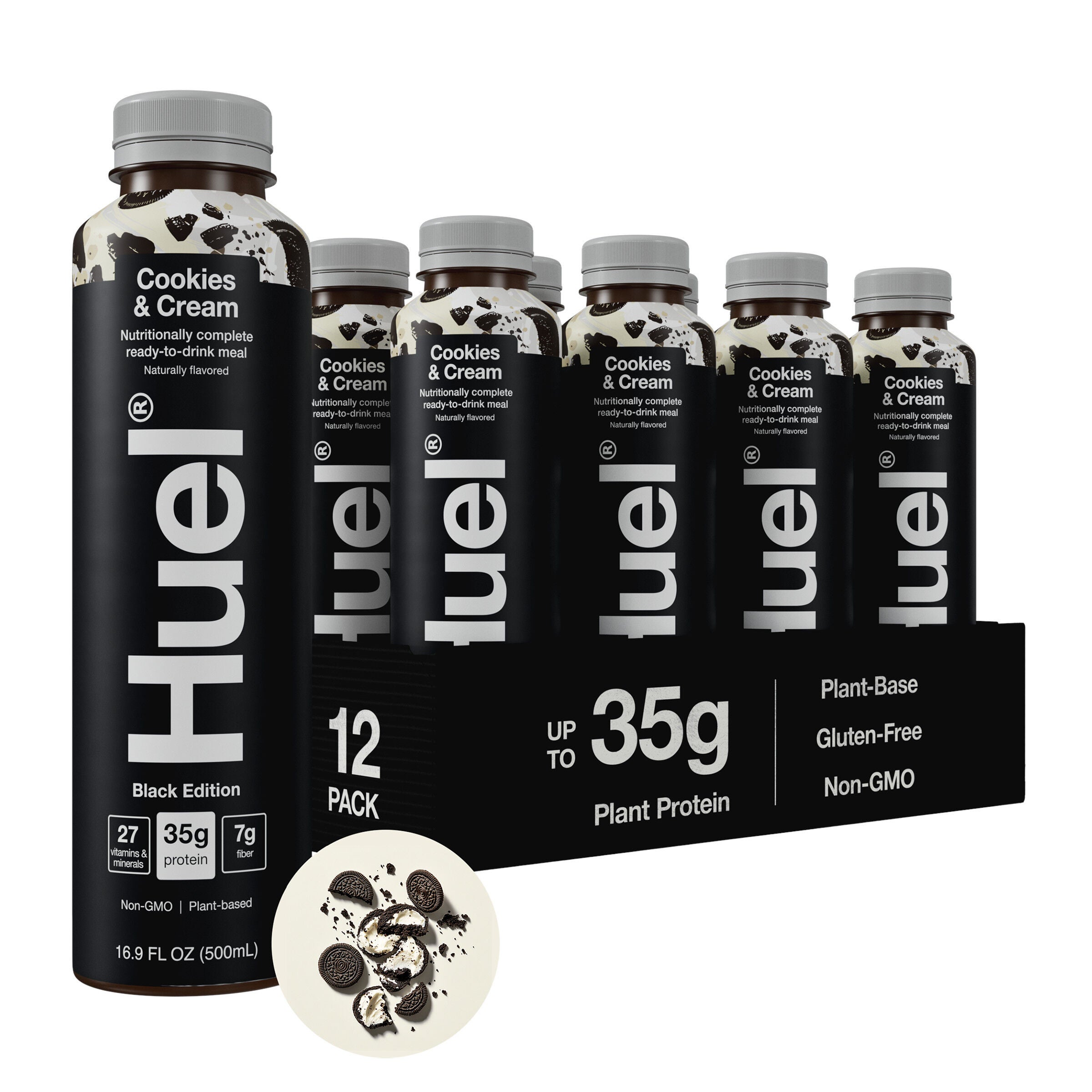 Black Edition RTD High-Protein Meal - Cookies & Cream - 16.9 fl oz (12 Bottles) | GNC