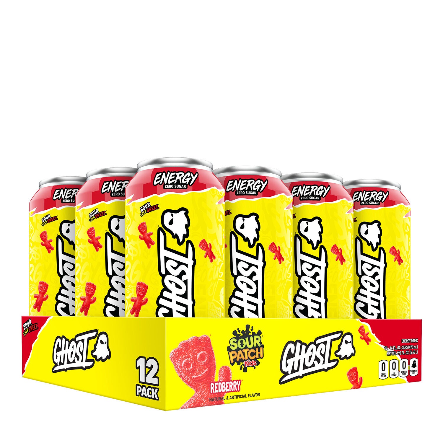 Ghost Energy Drink Sour Patch Kids Redberry 12 Pack Gnc