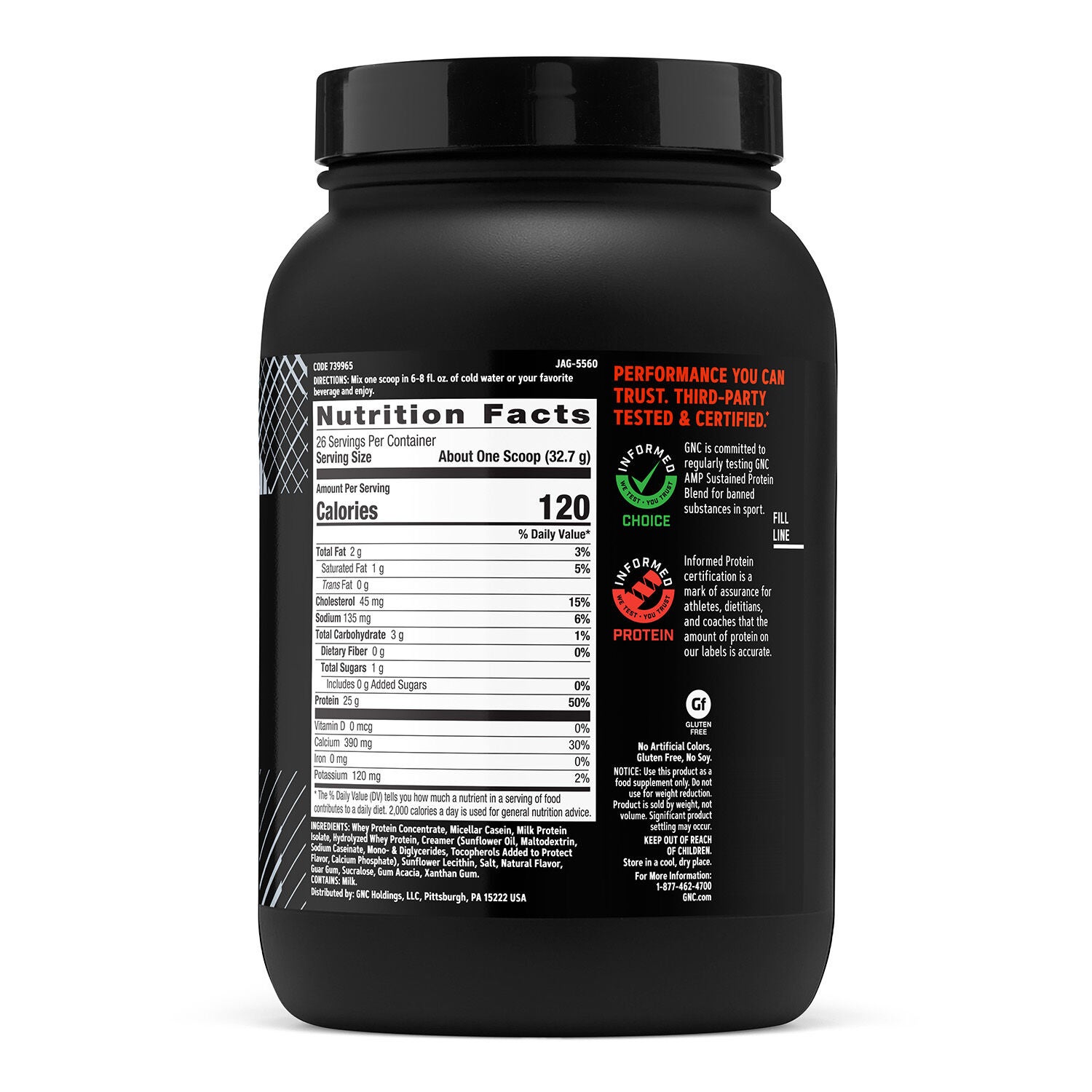 AMP Sustained Protein Blend Fruity Crisps Back