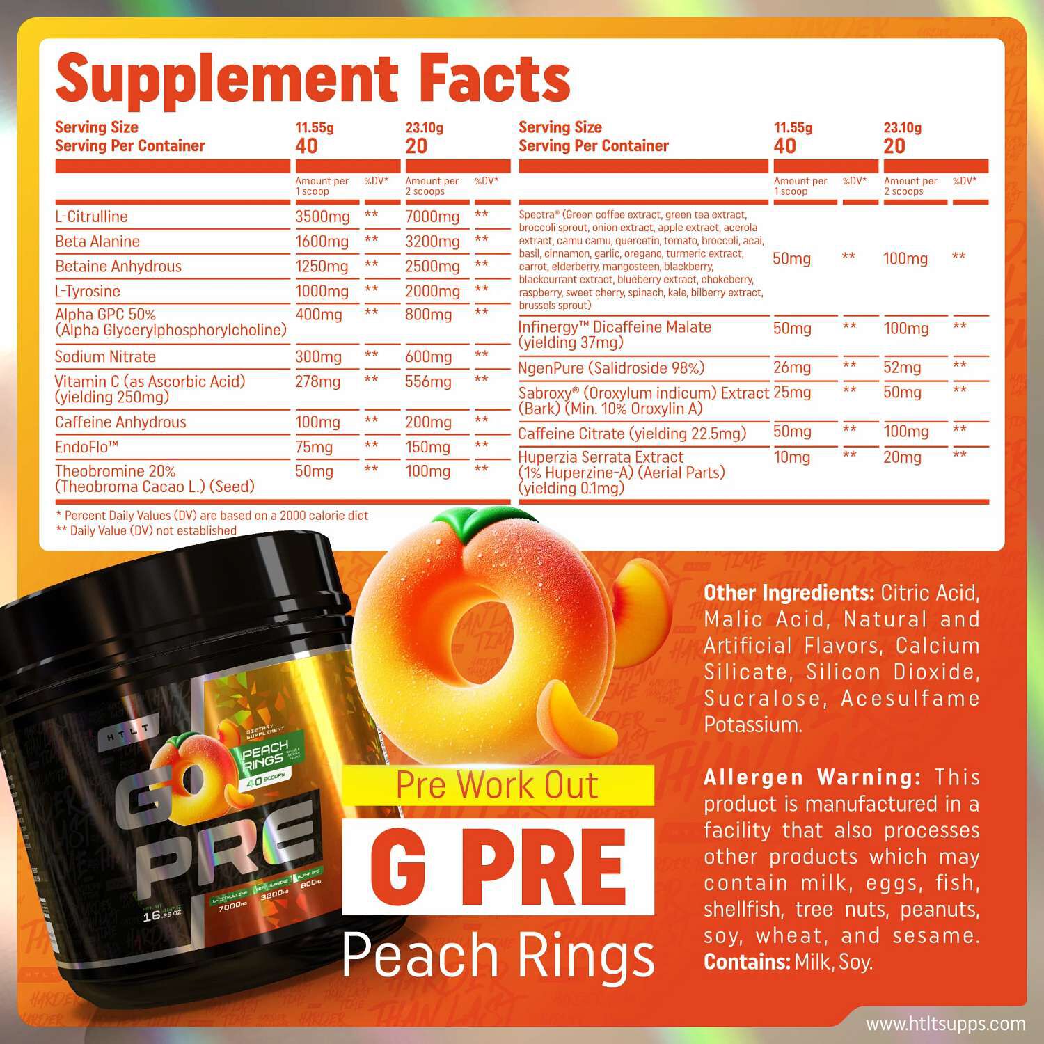 G-Pre - Peach Rings (40 Servings) Peach Rings | GNC