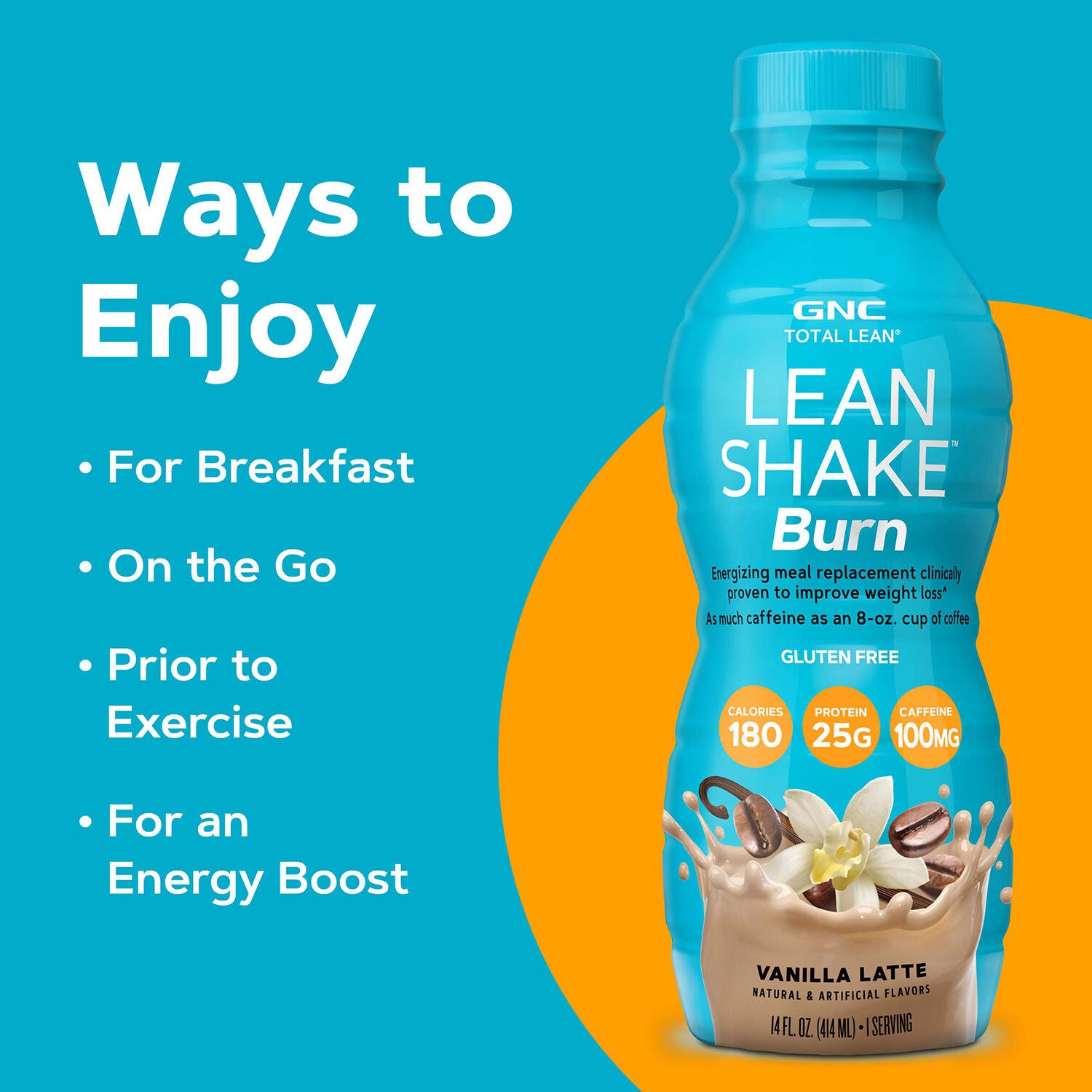 Lean Shake&trade; Burn - Vanilla Latte - 14oz. (12 Bottles) Vanilla Latte | GNC