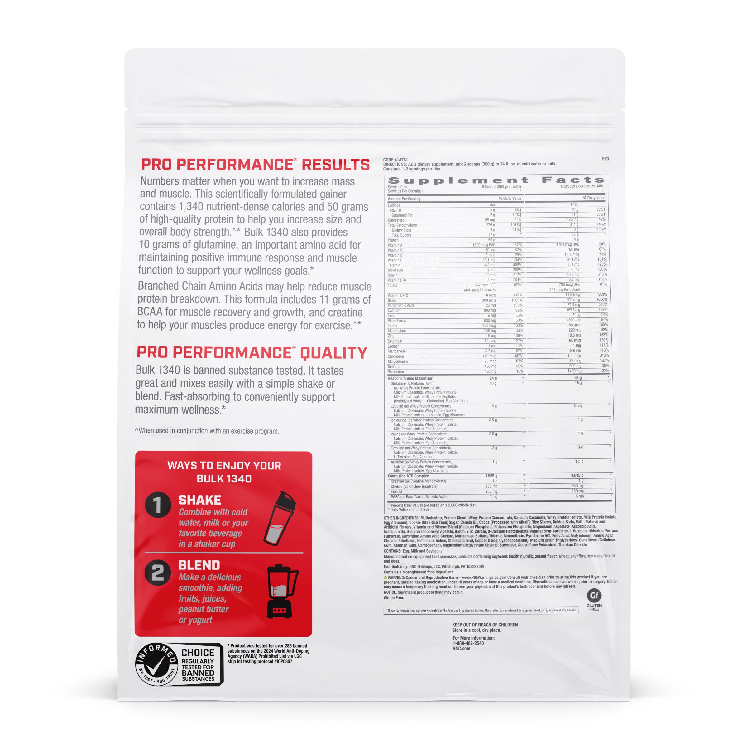 Bulk 1340 - Cookies and Cream &#40;9 Servings&#41; Cookies and Cream | GNC
