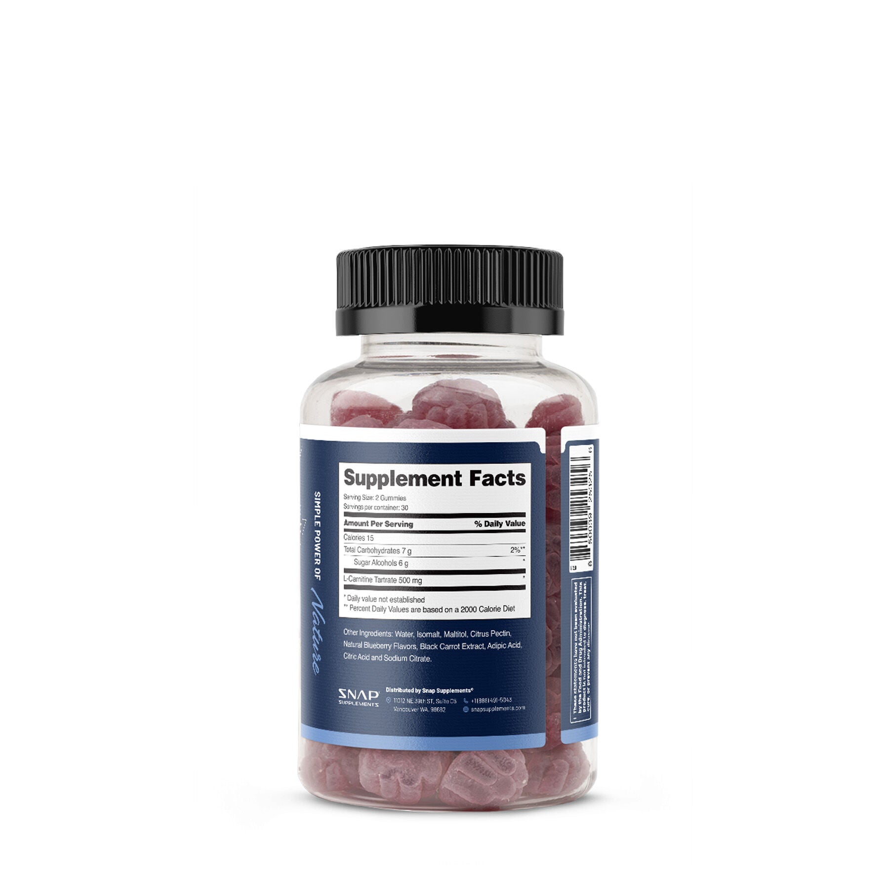 L-Carnitine Gummies - Sugar Free Blueberry - 60 Gummies (30 Servings)  | GNC