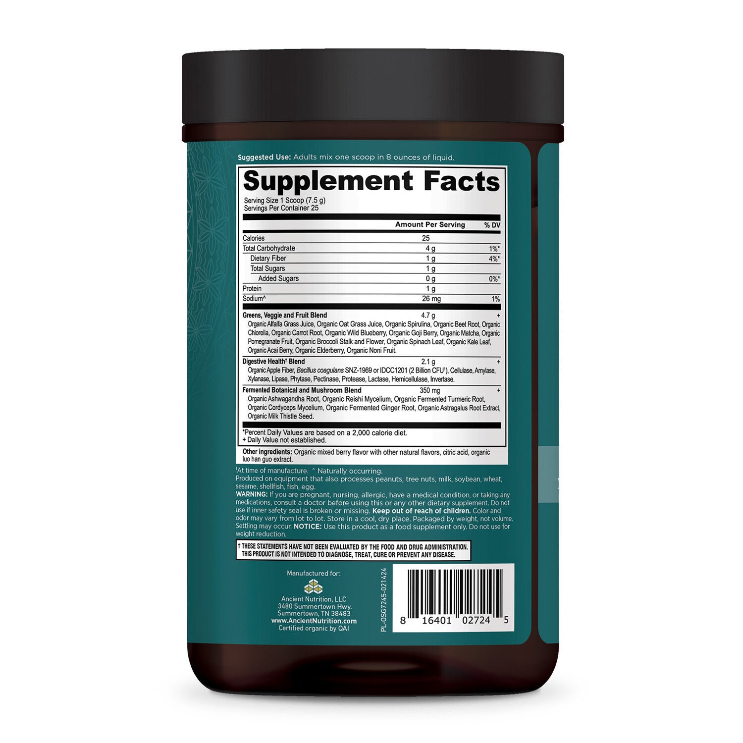 Organic Super Greens - Berry (25 Servings)  | GNC