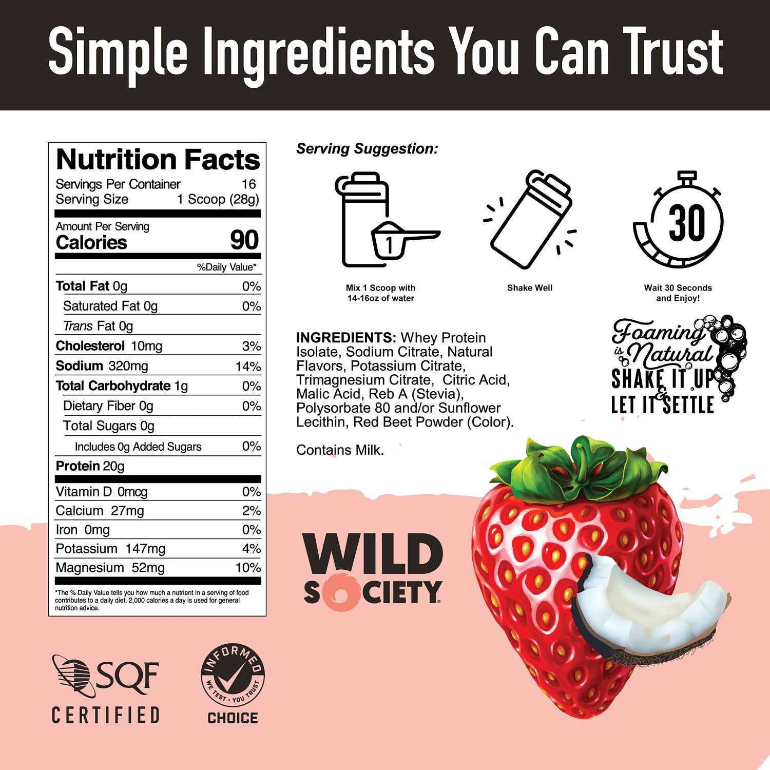 Clear Whey Isolate Protein with Electrolytes - Strawberry Coconut (16 Servings)  | GNC