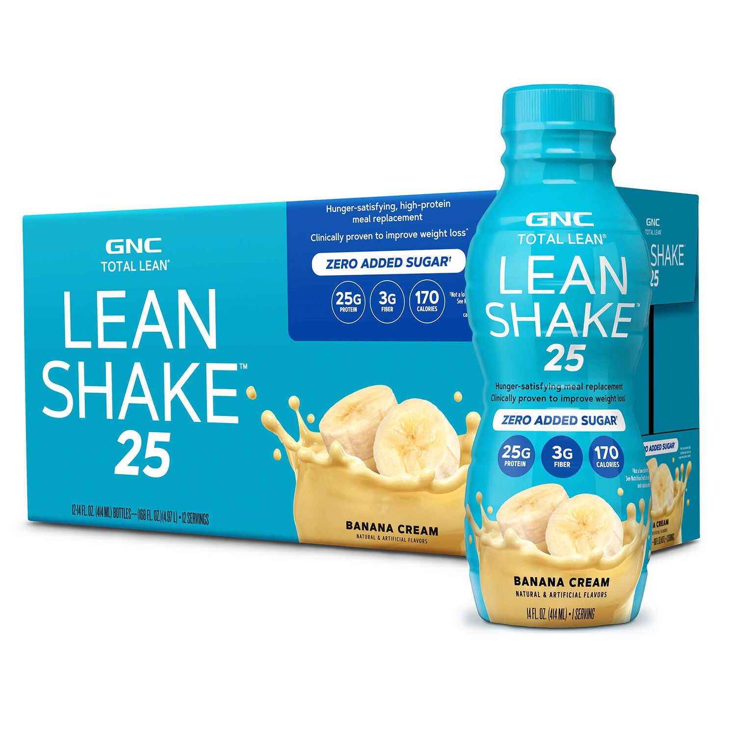 Lean Shake 25 - Banana Cream - 14oz. (12 Bottles) | GNC