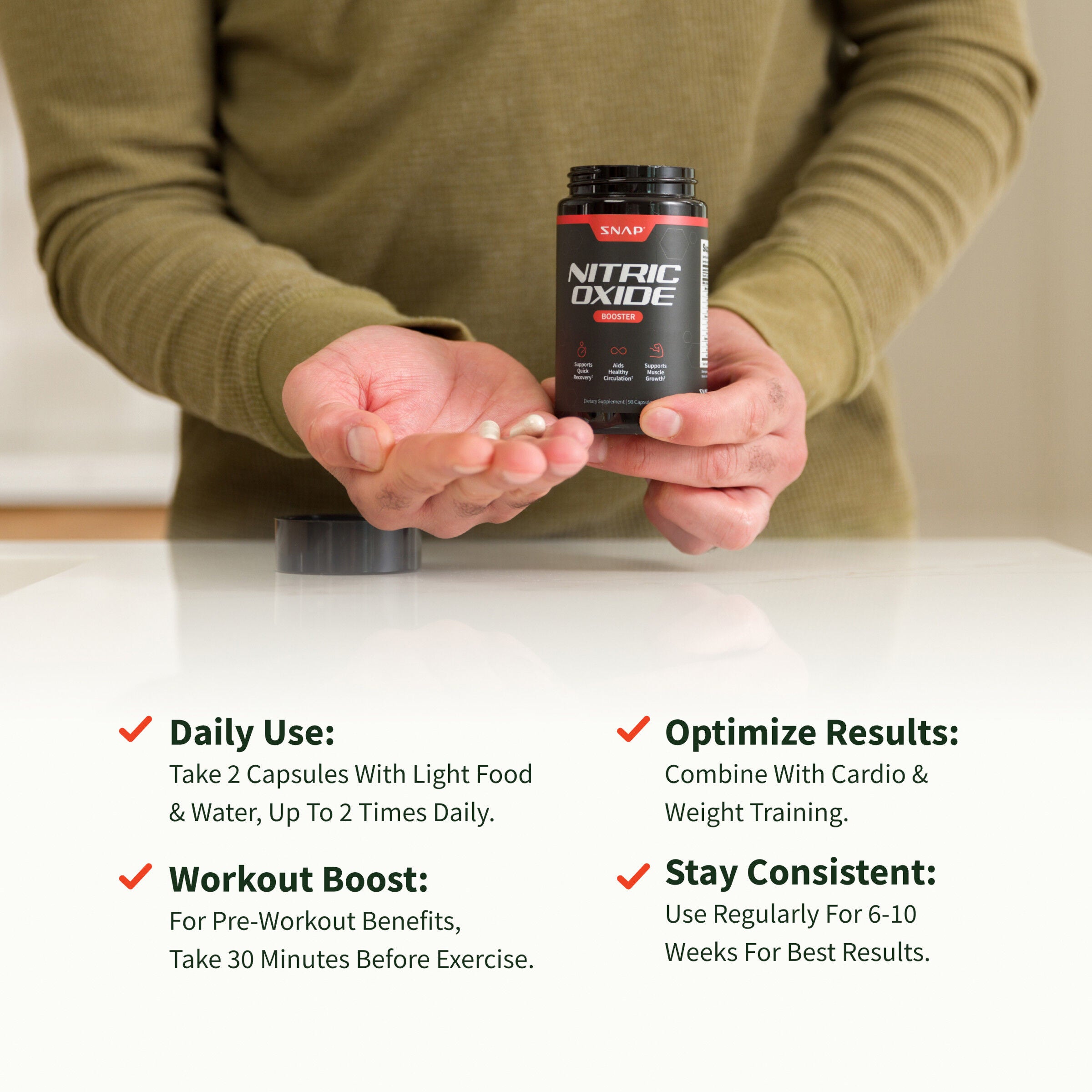 Nitric Oxide Booster - 90 Capsules (90 Servings)