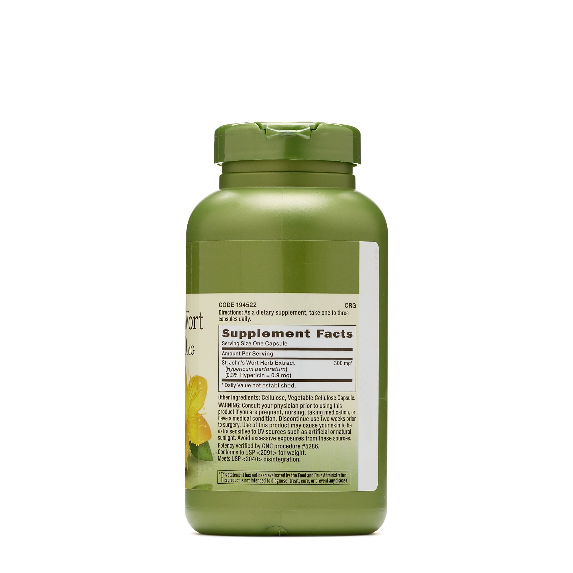 St. John's Wort Extract 300MG - 200 Capsules (200 Servings)  | GNC