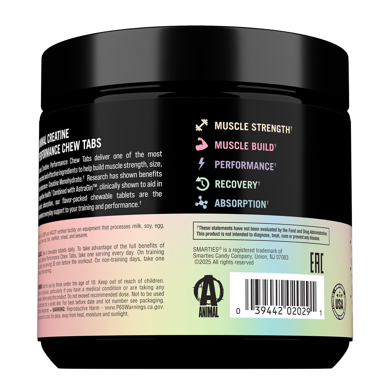 Animal Creatine Chews Smarties Back