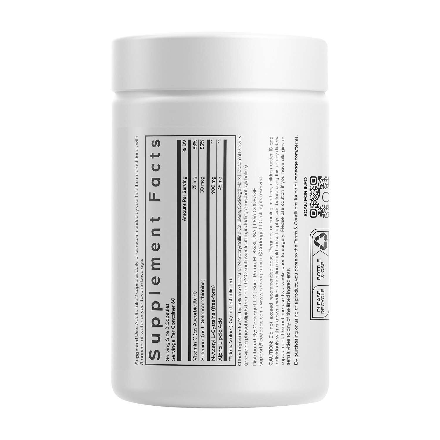 Liposomal NAC+ Platinum - 120 Capsules (60 Servings)  | GNC