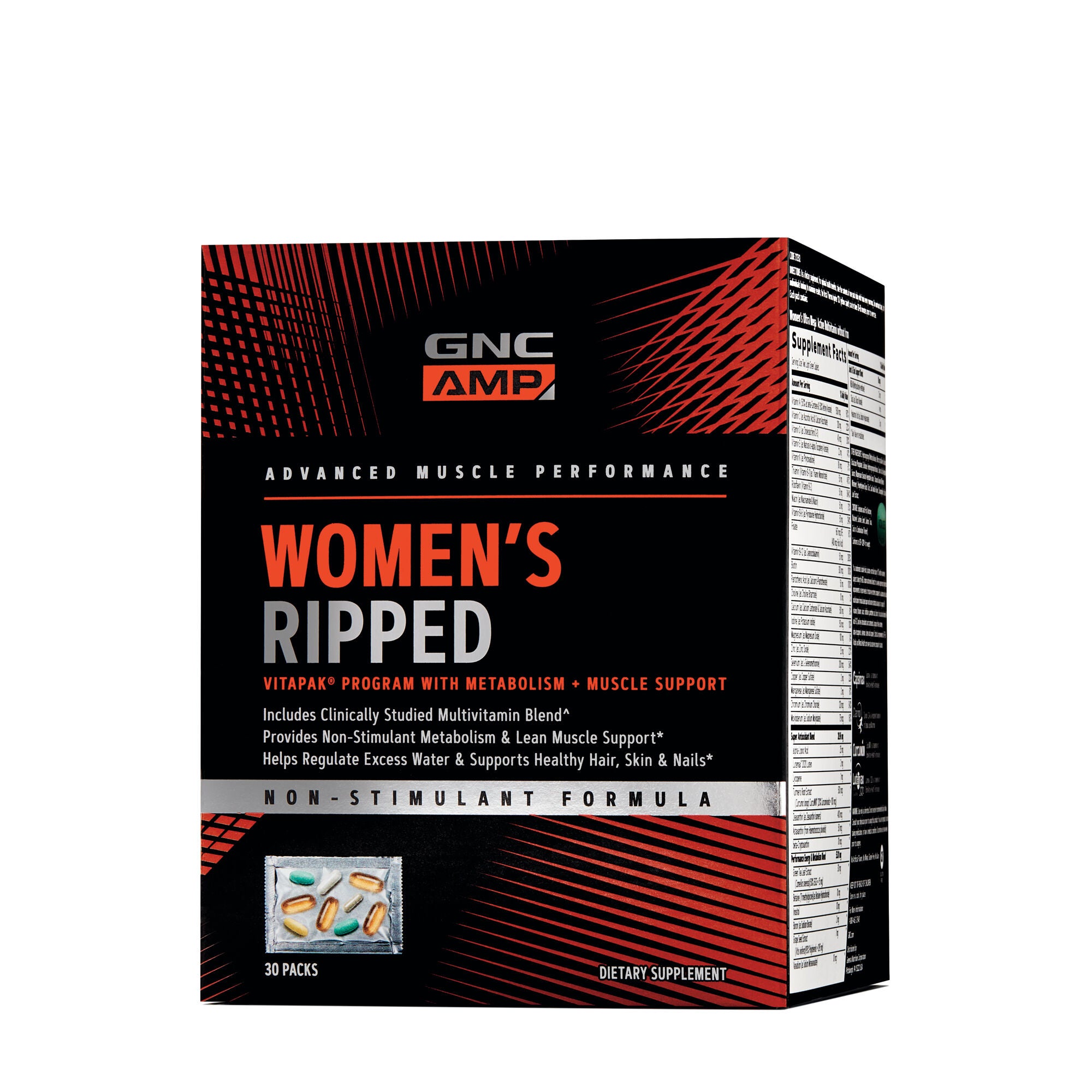 Gnc Amp Women S Ripped Vitapak Non Stimulant Formula Gnc