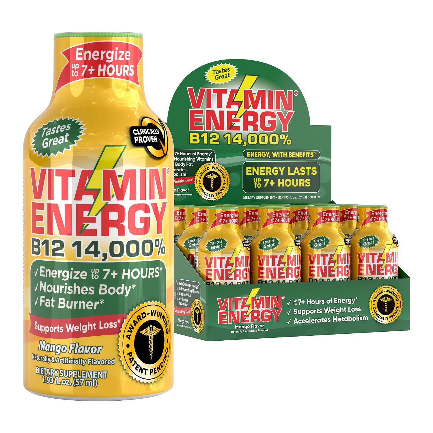 B12 14,000% - Mango - 12 Bottles  | GNC