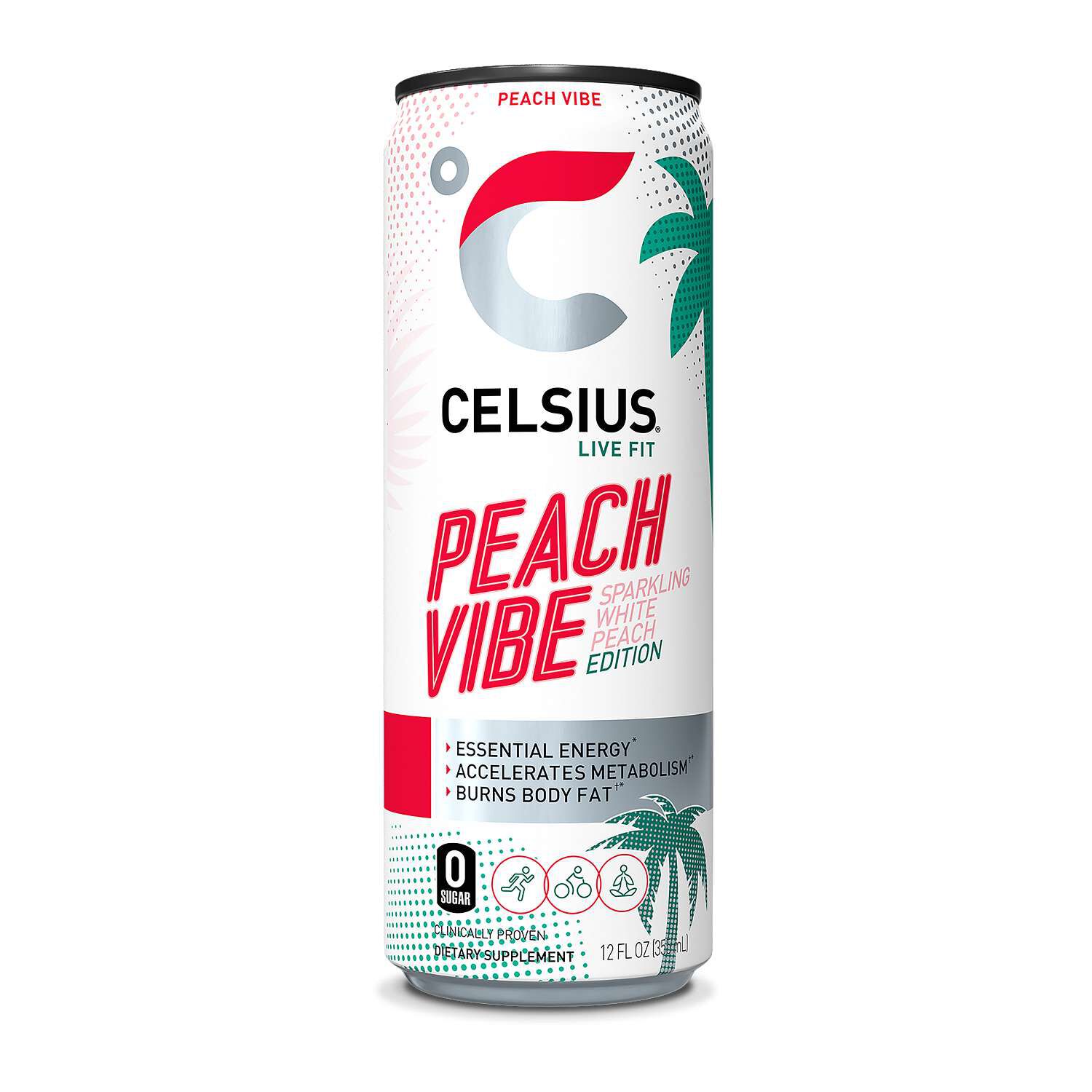 Sparkling Energy Drink - Peach Vibe - 12oz. (12 Cans) Peach Vibe | GNC