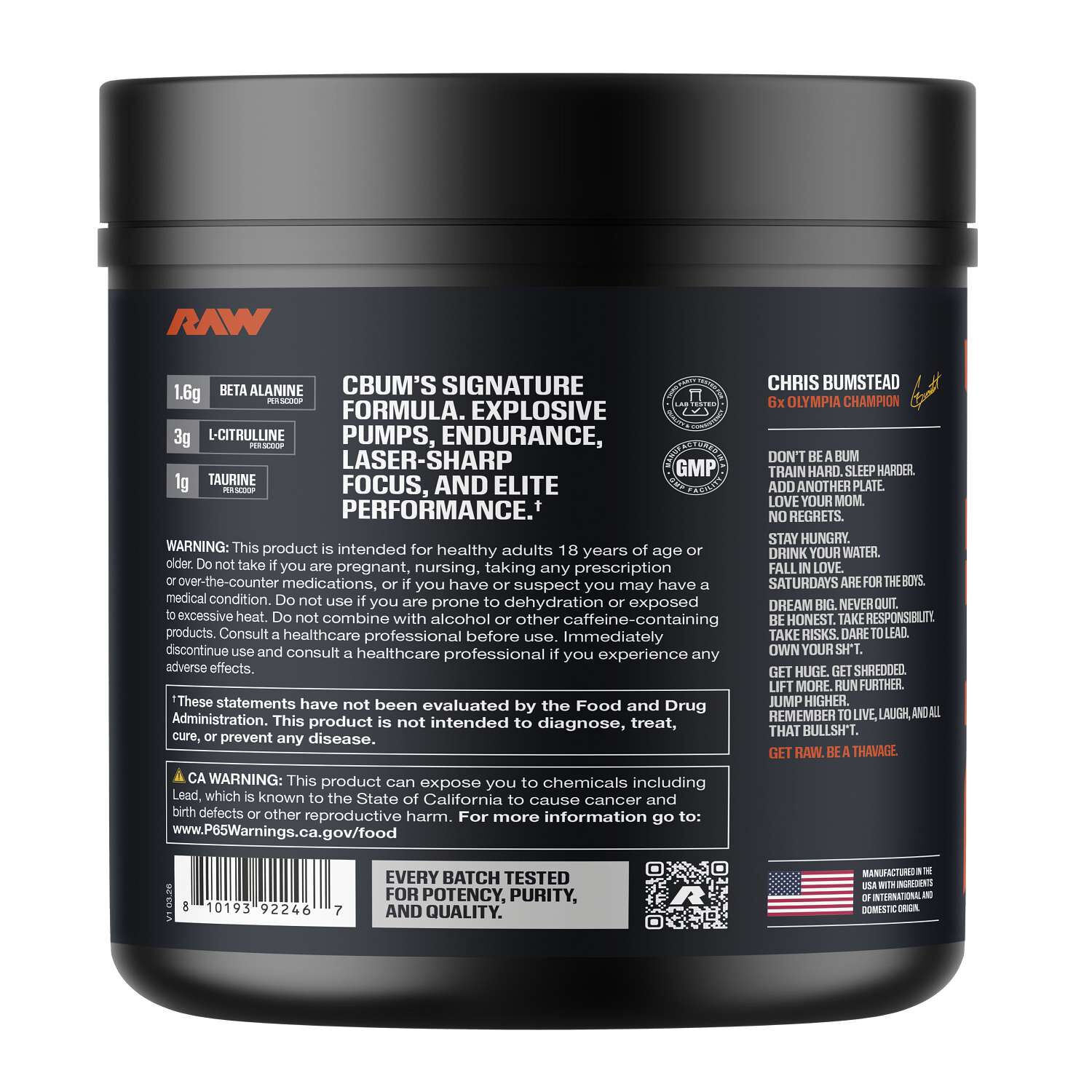 Thavage Pre-Workout - Cotton Candy Grape (40 Servings)