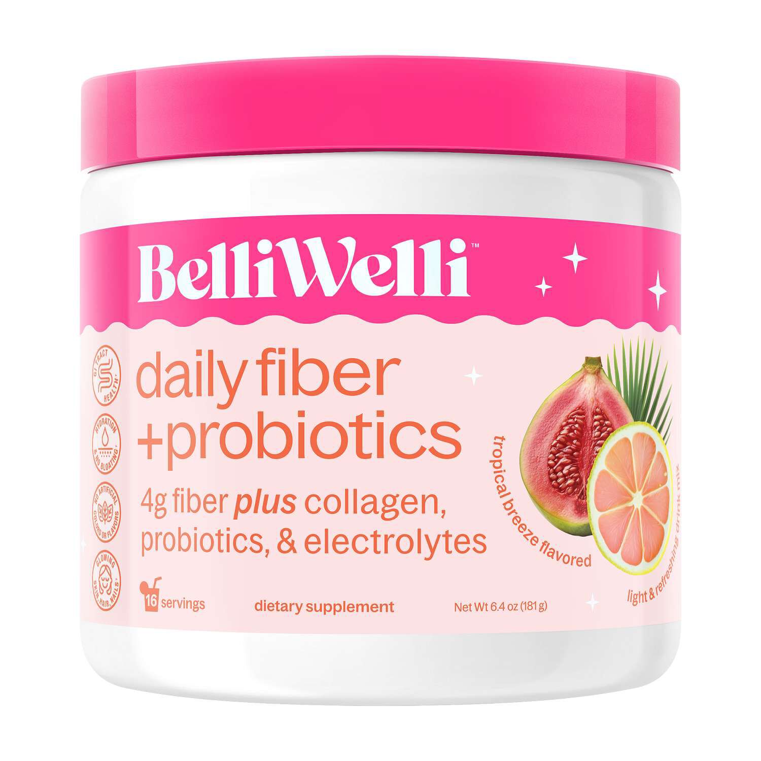 Daily Fiber and Probiotics - Tropical Breeze - 6.3oz (16 Servings)
