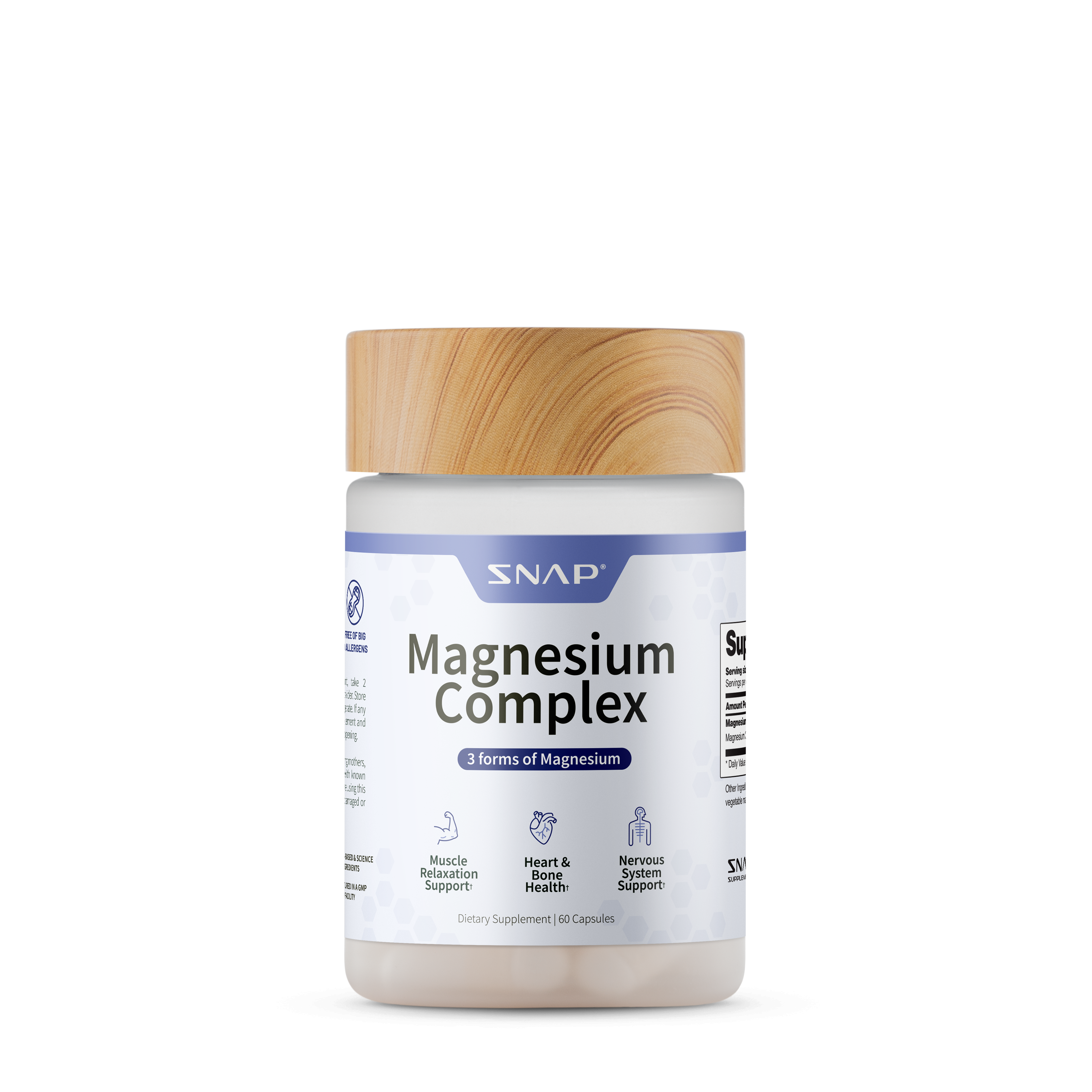 SNAP® Supplements Magnesium Complex - 60 Capsules (60 Servings) supplement bottle