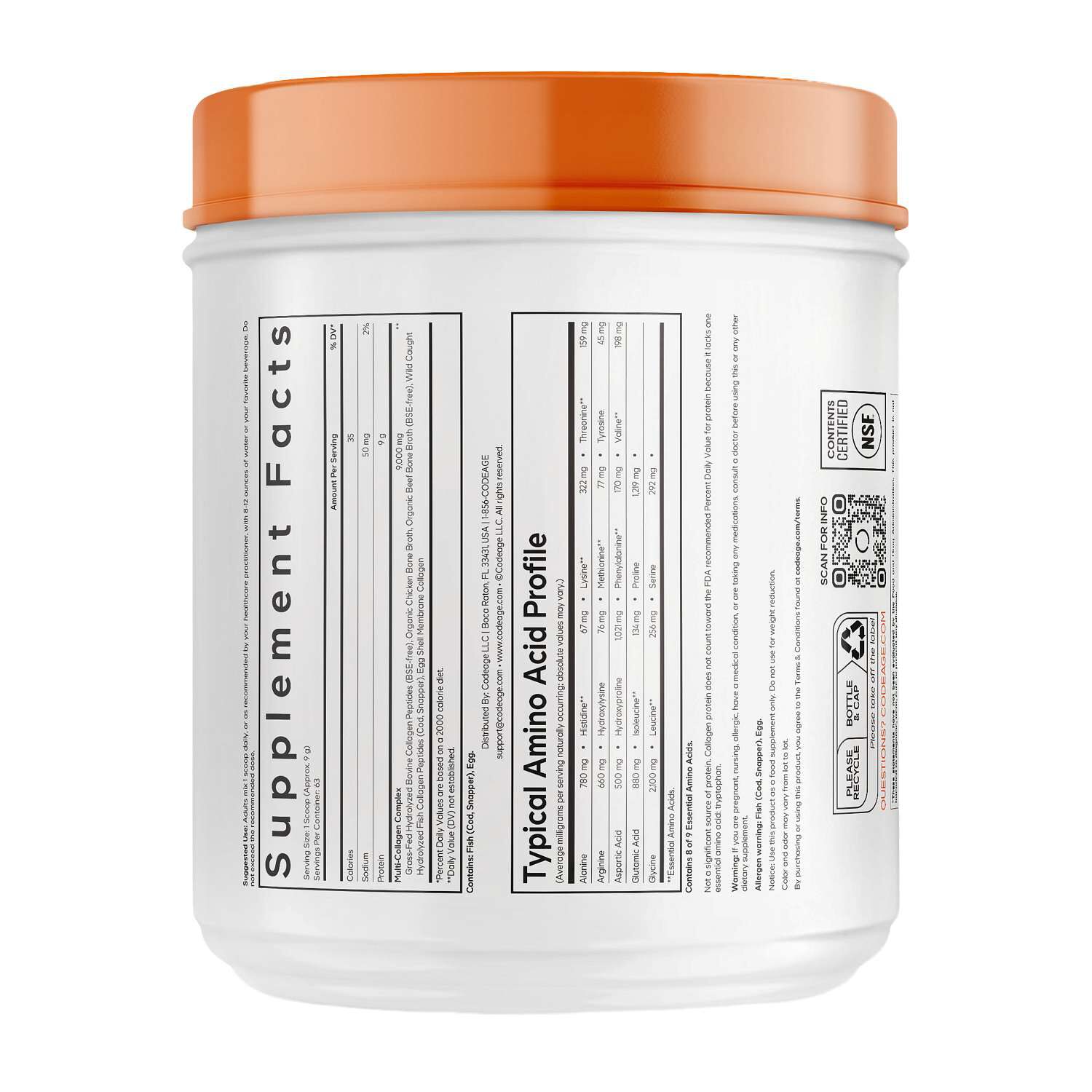 Hydrolyzed Multi Collagen Peptides Powder Type I - II - III - V and X - 20 oz. (63 Servings)  | GNC