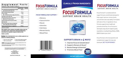 Focus Formula Support Brain Health 120 Tablets Gnc Gnc