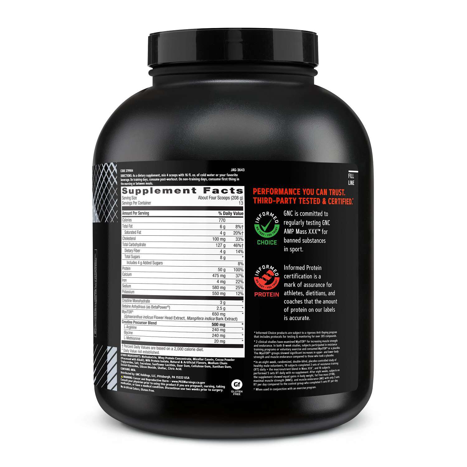MASS XXX&trade; with MyoTor&reg; - Chocolate (13 Servings)