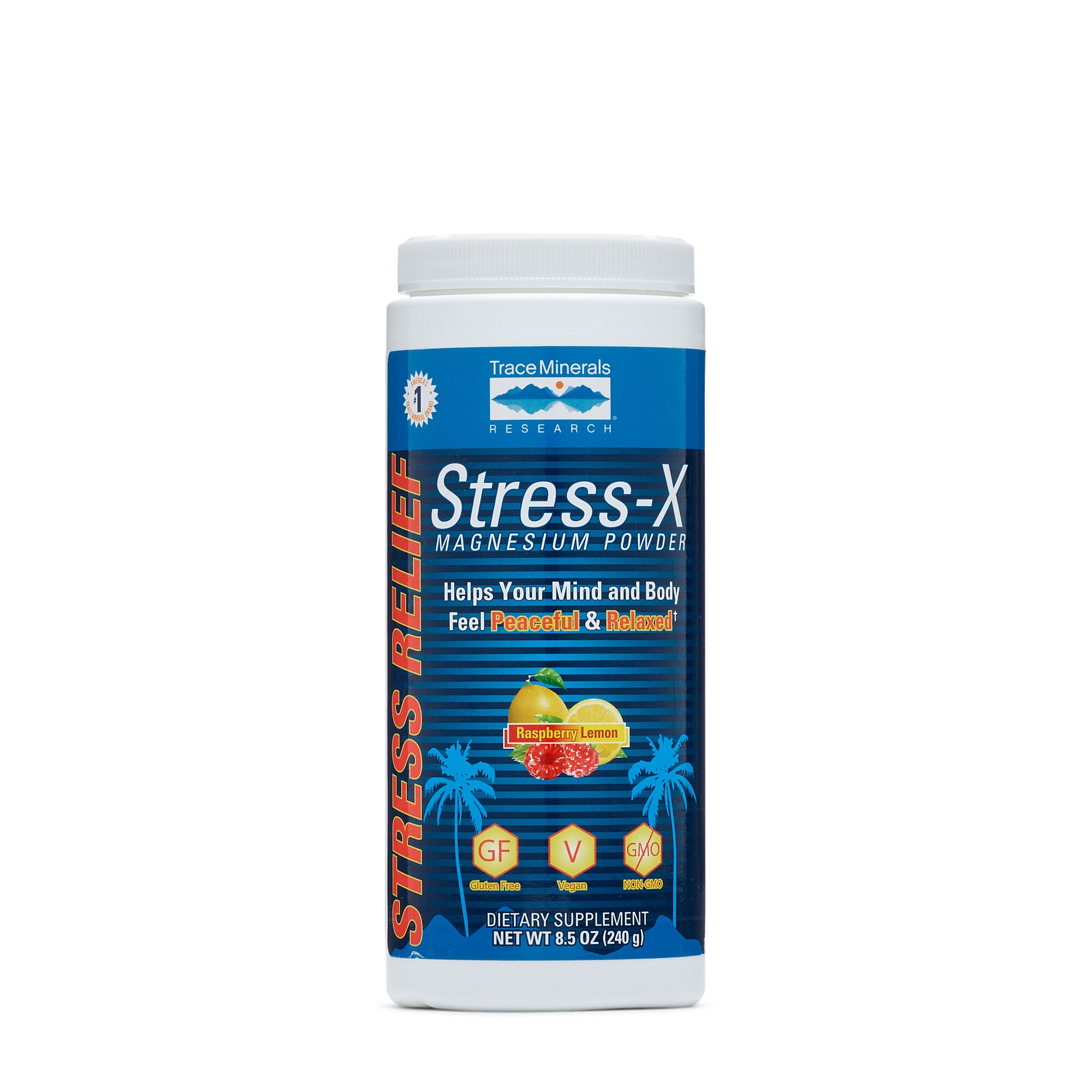 Trace Minerals Research StressX Magnesium Powder Raspberry Lemon GNC