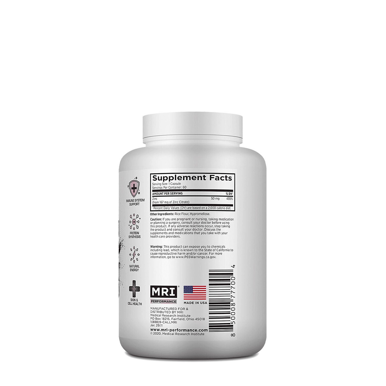 Zinc Dietary Supplement - 60 Capsules (60 Servings)  | GNC