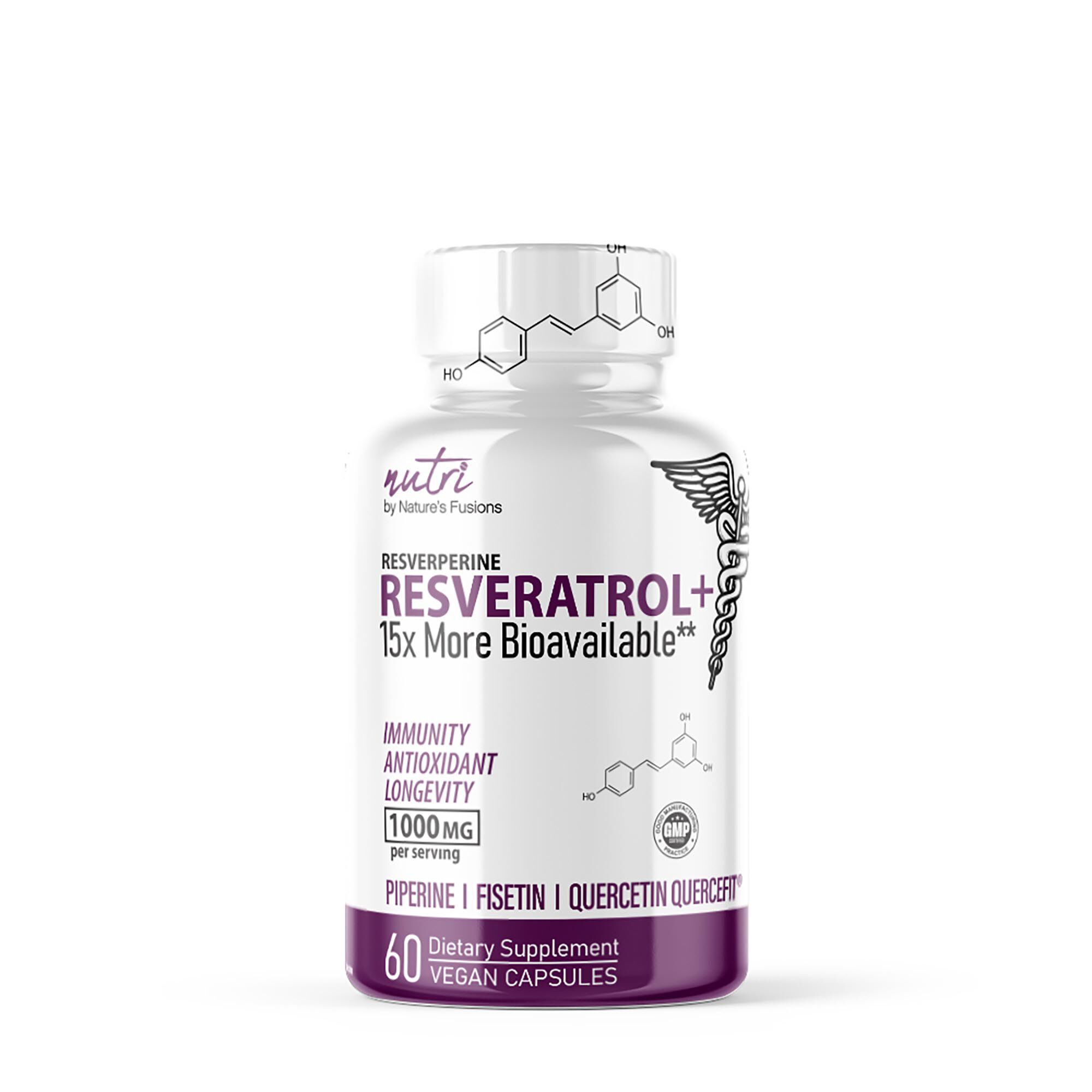 Resverperine Resveratrol 500 mg with Black Pepper - 60 Capsules (60 Servings) | GNC