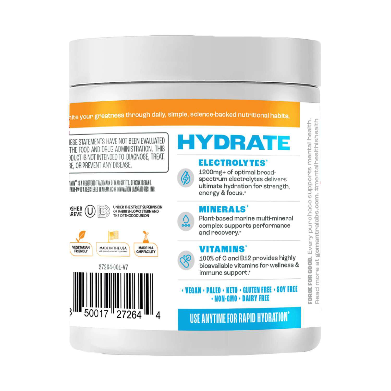 ZAHLER® - Mantra Hydrate - Fruit Punch - 6.4 oz (30 Servings) | GNC