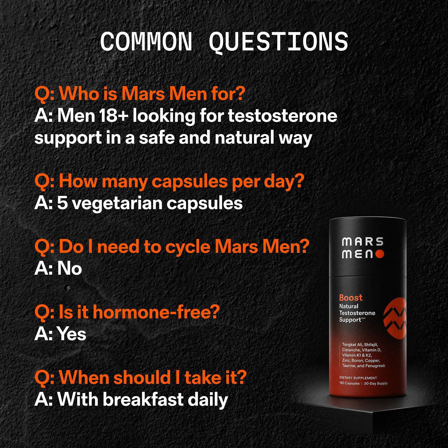 Natural Testosterone Support - 150 Capsules (30 Servings)  | GNC