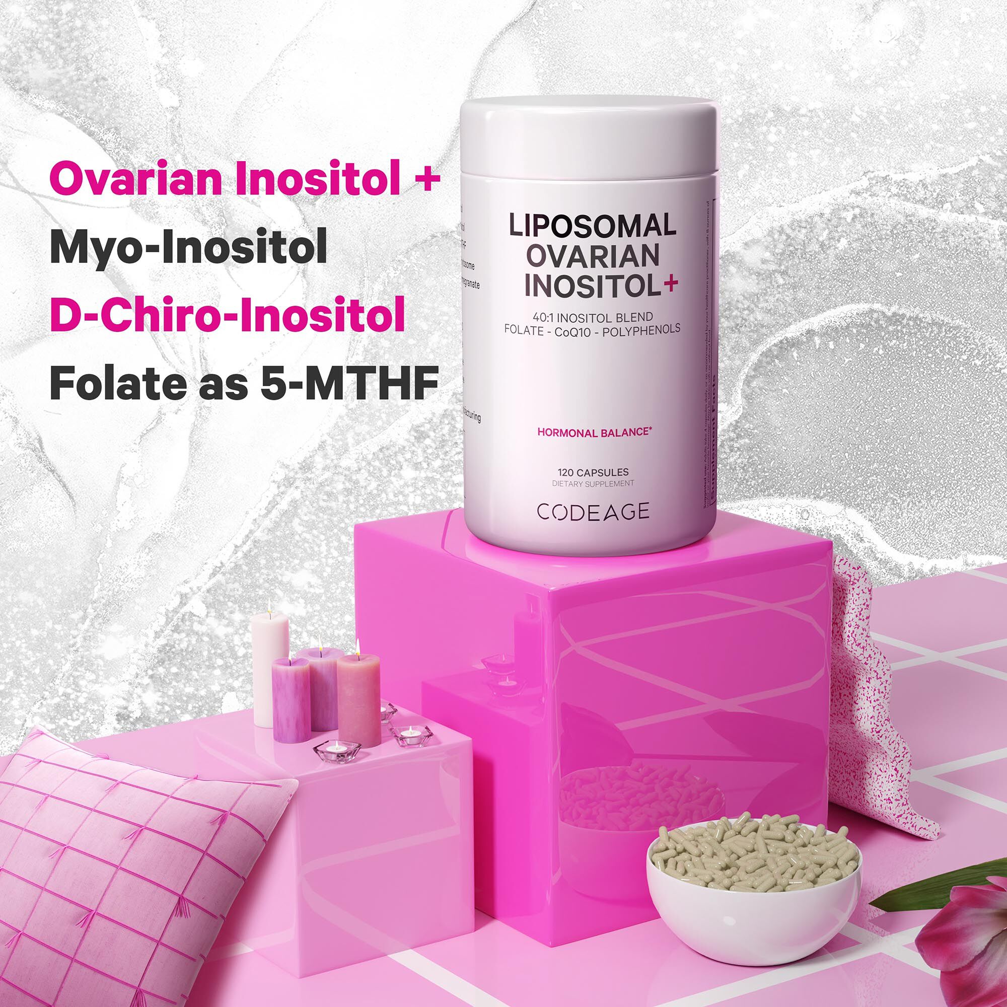Liposomal Ovarian Inositol+ - 120 Capsules (30 Servings)  | GNC