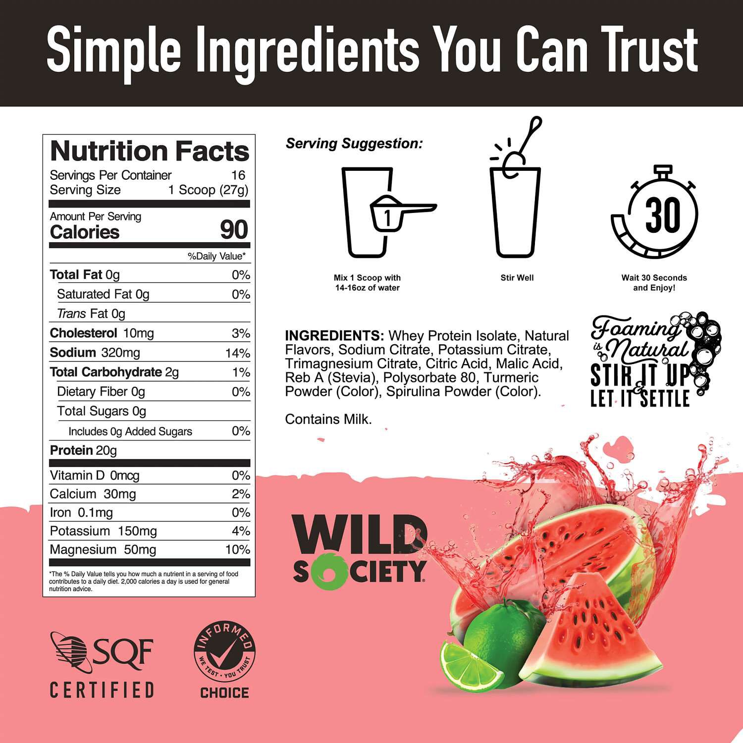 Clear Whey Isolate Protein with Electrolytes - Watermelon Lime (16 Servings)