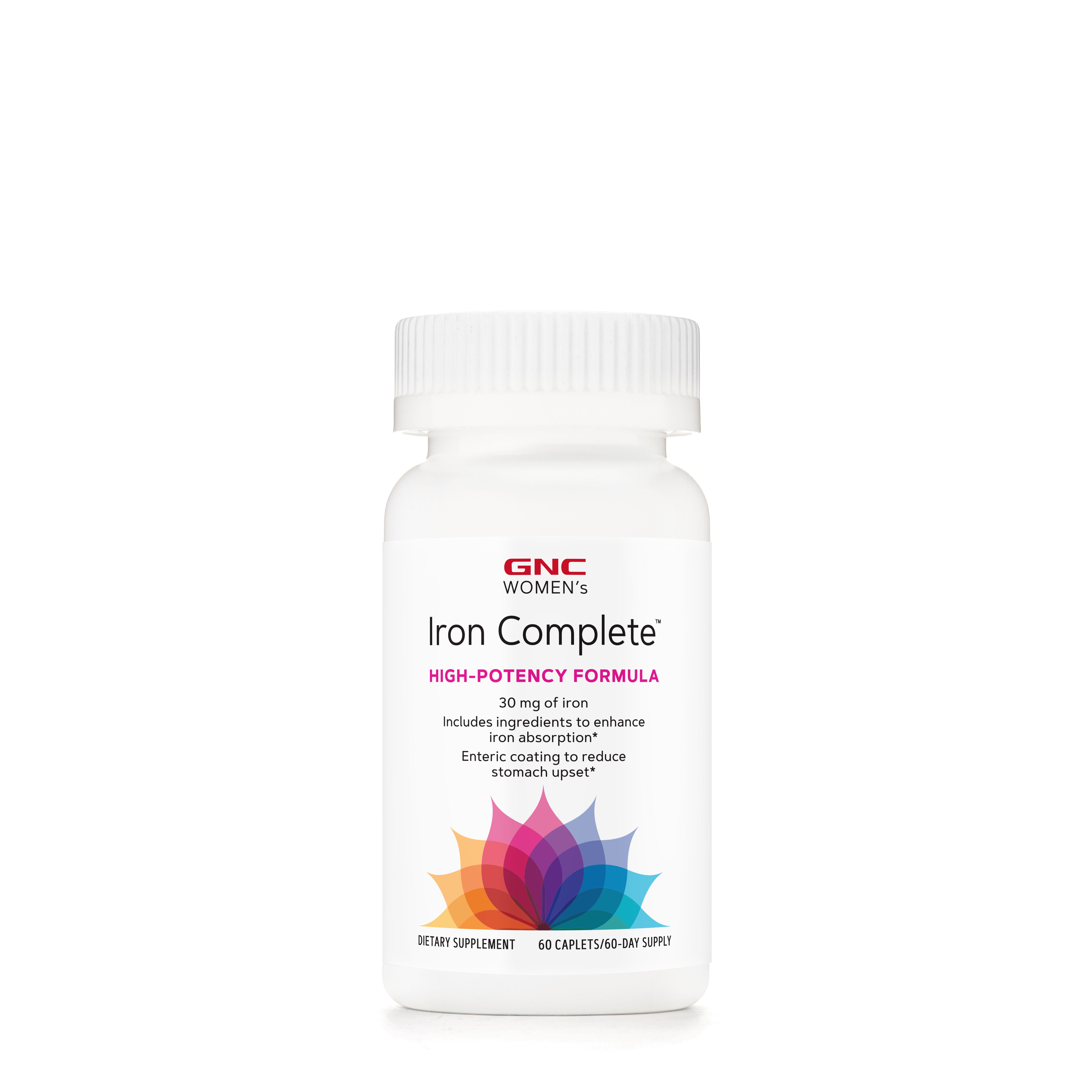 GNC Women's Iron Complete Healthy - 60 Caplets (60 Servings)