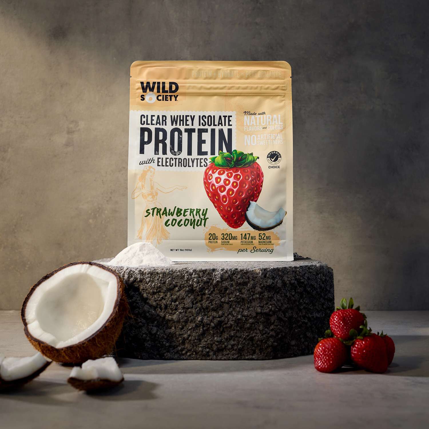 Clear Whey Isolate Protein with Electrolytes - Strawberry Coconut (16 Servings)