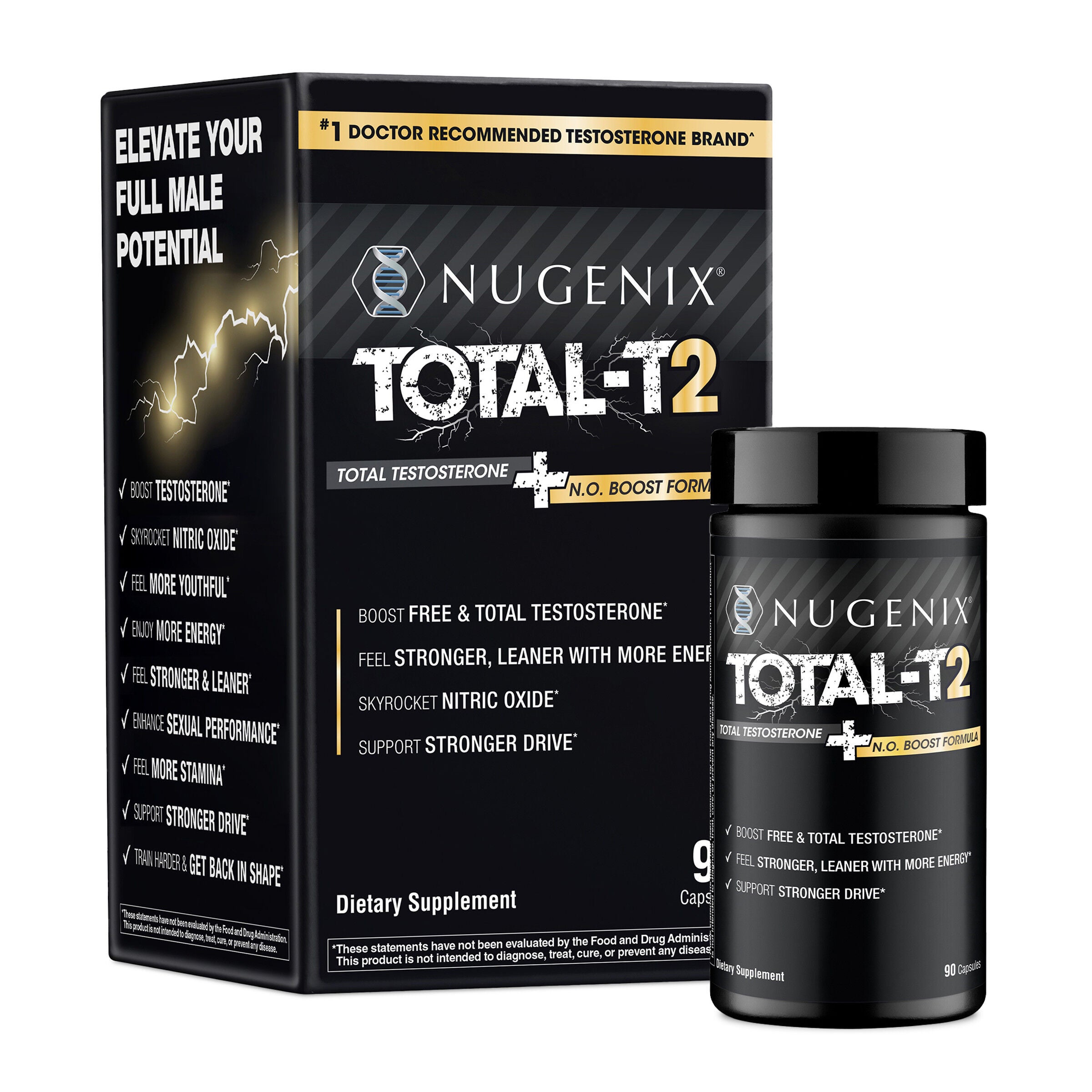 Total-T2 Total Testosterone + N.O. Boost Formula, 90 Capsules | GNC