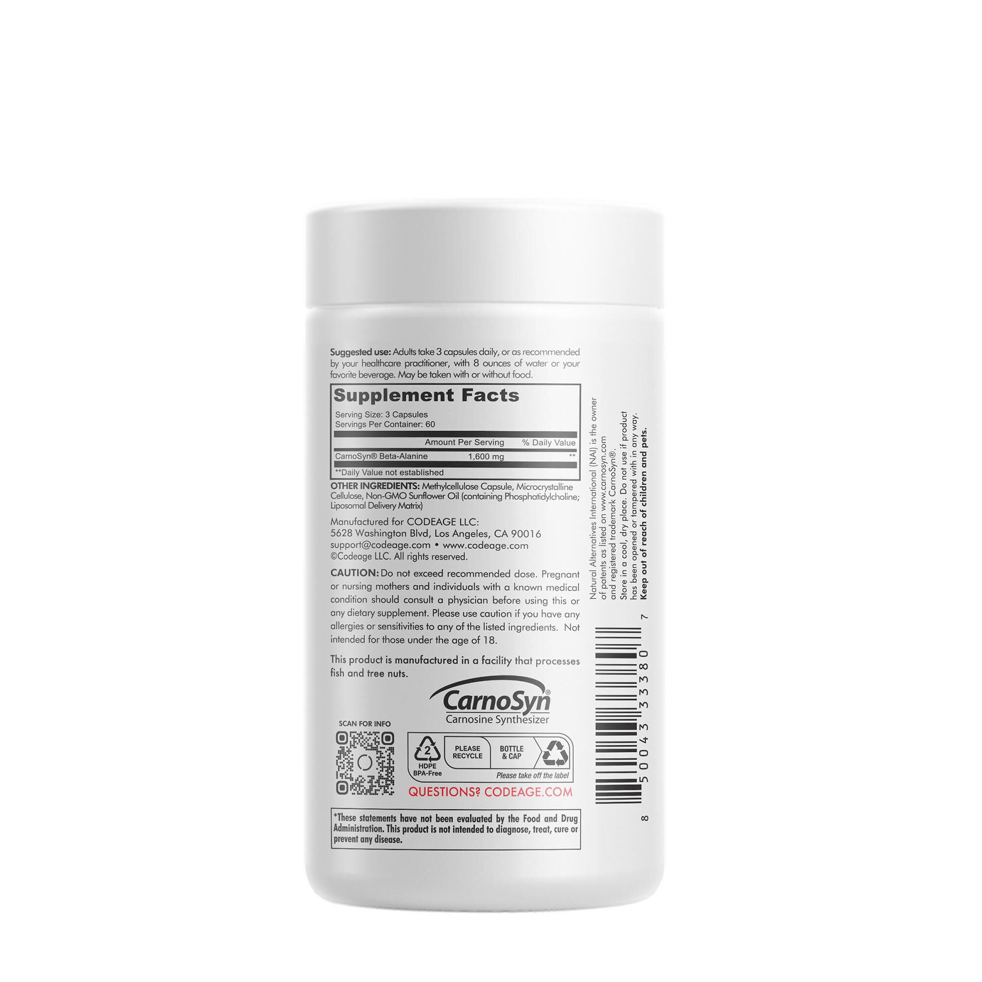 Liposomal Beta-Alanine+ - 180 Capsules (60 Servings)  | GNC