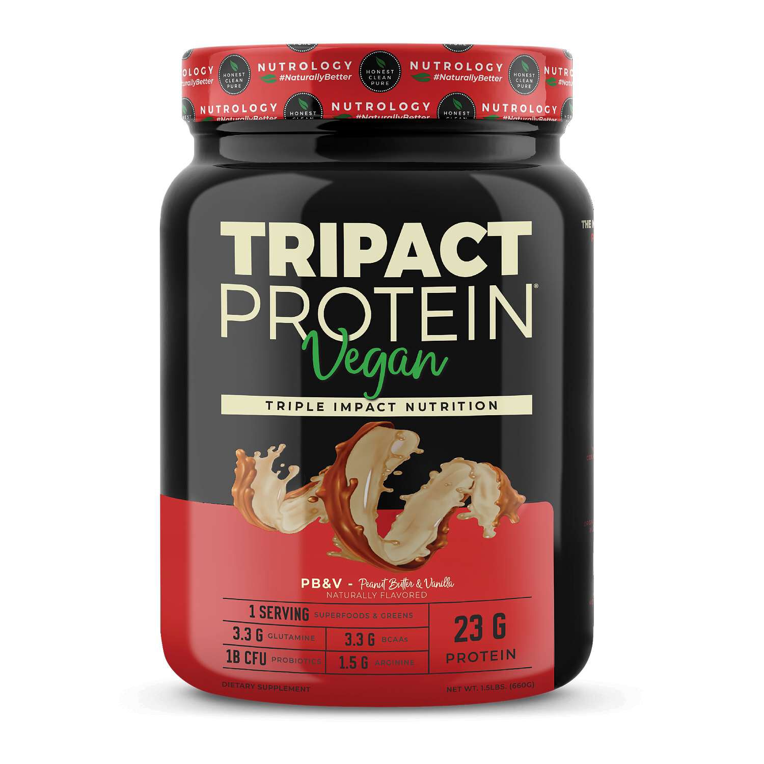 Tripact Vegan Protein - Peanut Butter &amp; Vanilla (20 Servings)  | GNC