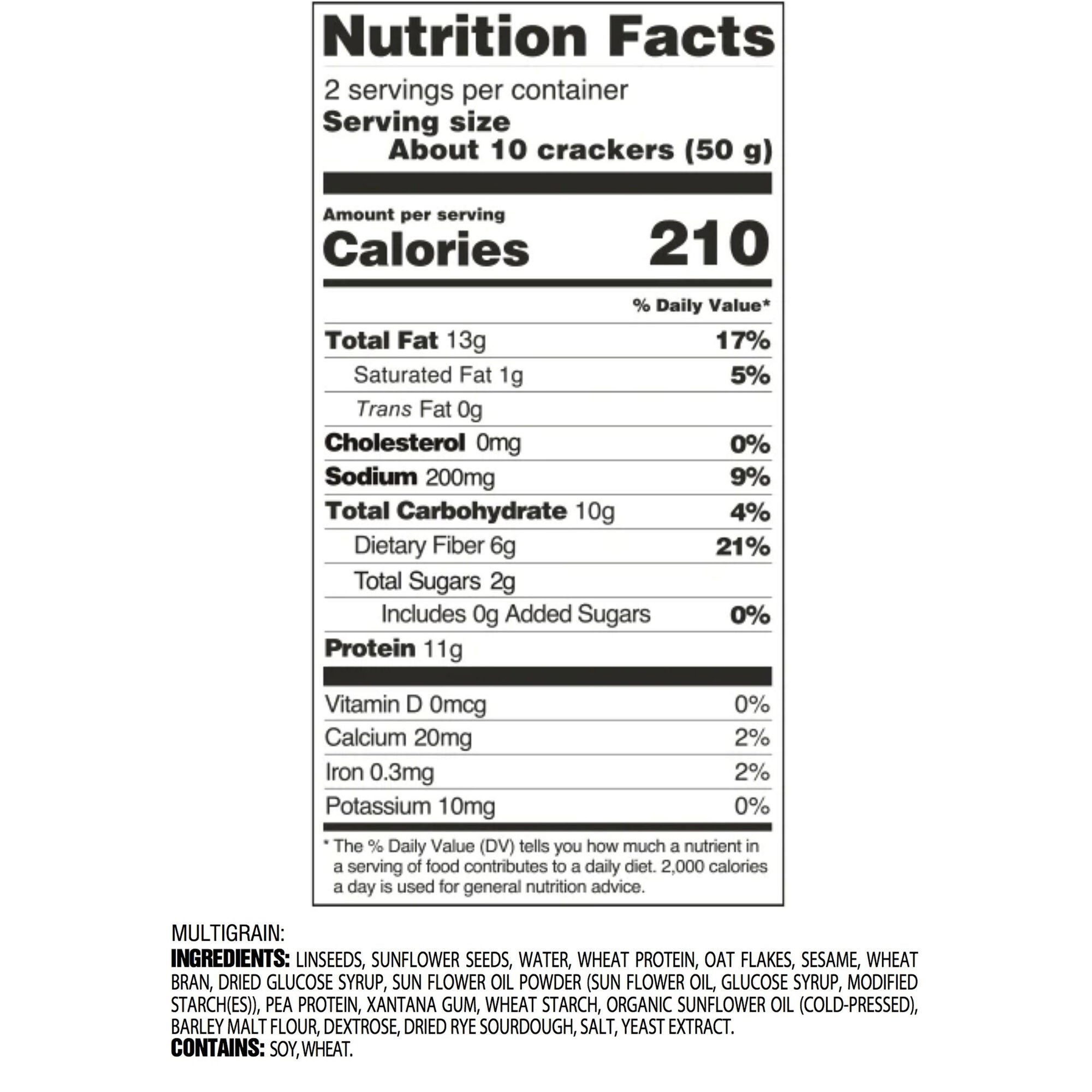 Protein Keto Crackers Multigrain (2 servings)